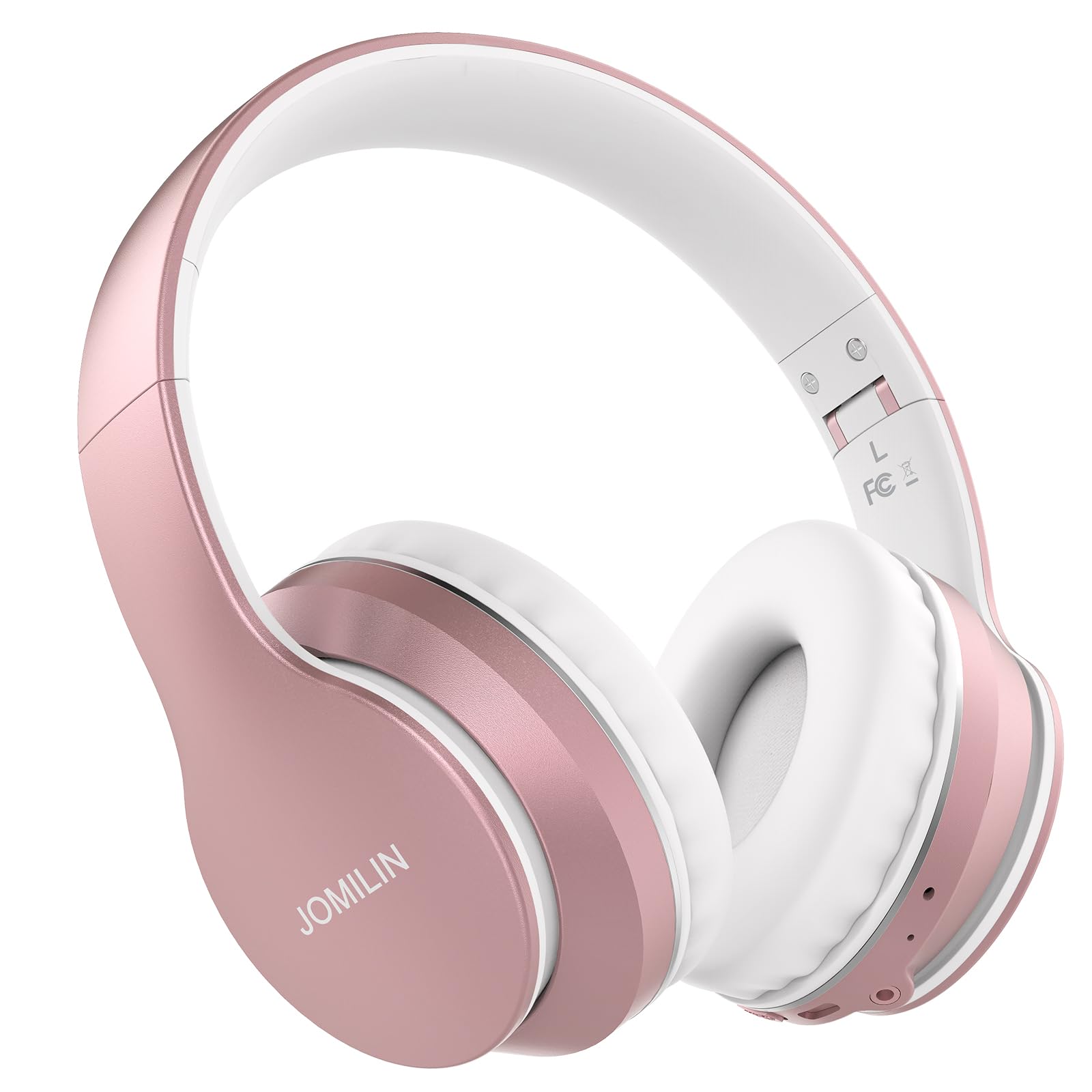 B9 Bluetooth Headphones Over-Ear Wireless with Microphone, 60 Hours Playtime Hi-Fi Stereo Sound, Lightweight Foldable Headset with Volume Control - Perfect for Travel, Home, Office & Tablet PC (Rose Gold)