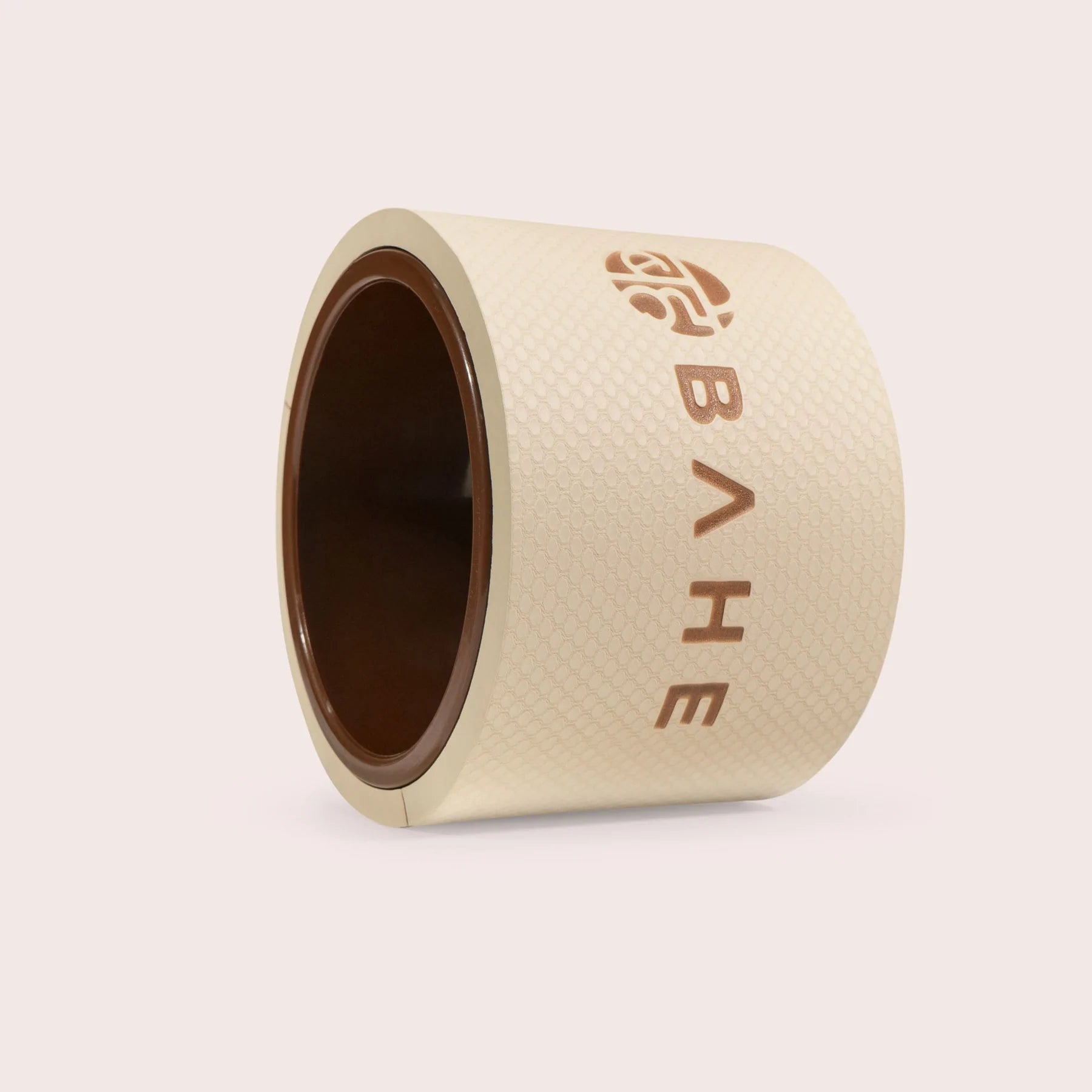 BAHE Mini Yoga Wheel (18x12cm) - Dusty Beige for Back Stretching, Flexibility & Posture Correction | Perfect for Home Yoga, Pilates & Physical Therapy