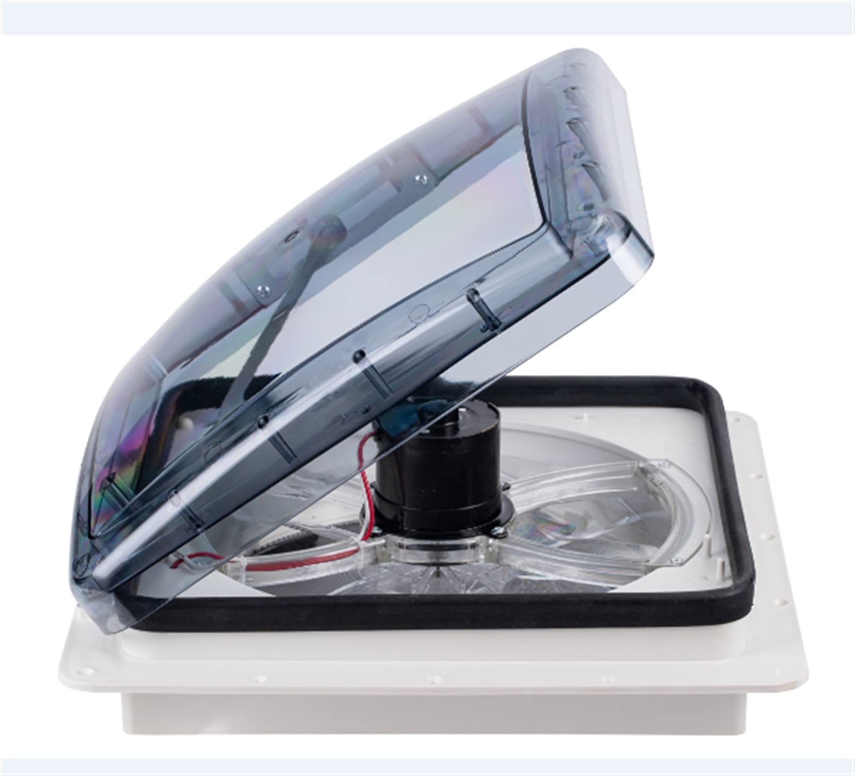 12V RV Roof Vent Fan with 3-Speed Control - High Volume Airflow Exhaust/Intake Fan for Motorhomes & Campers | Manual Crank Lift Smoke Lid | Durable Long-Life Design | Perfect for RV Ventilation & Smoke Removal