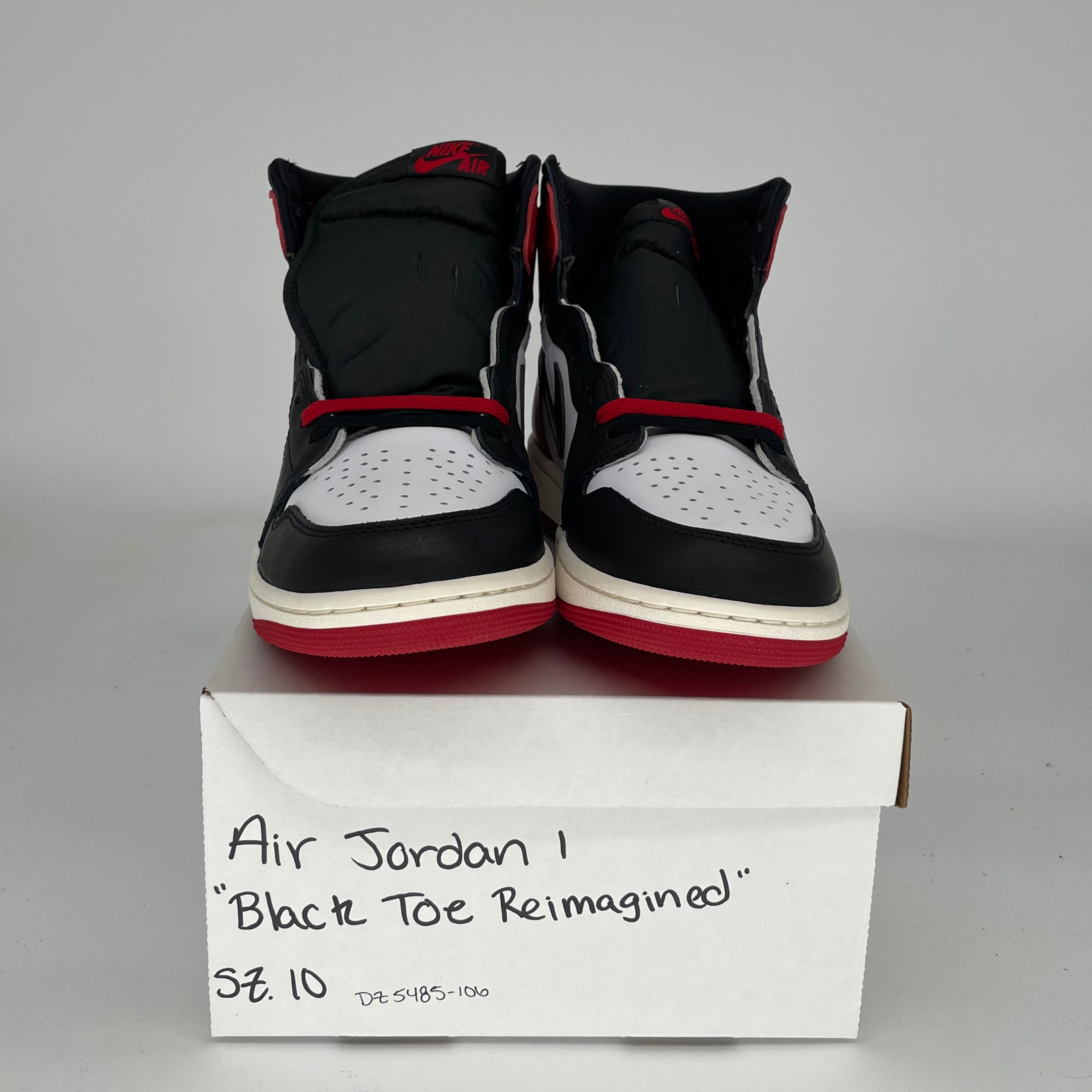 Air Jordan 1 Black Toe Reimagined - Men's Size 10 Sneakers (DZ5485-106) | Retro Basketball Shoes for Streetwear & Casual Outfits