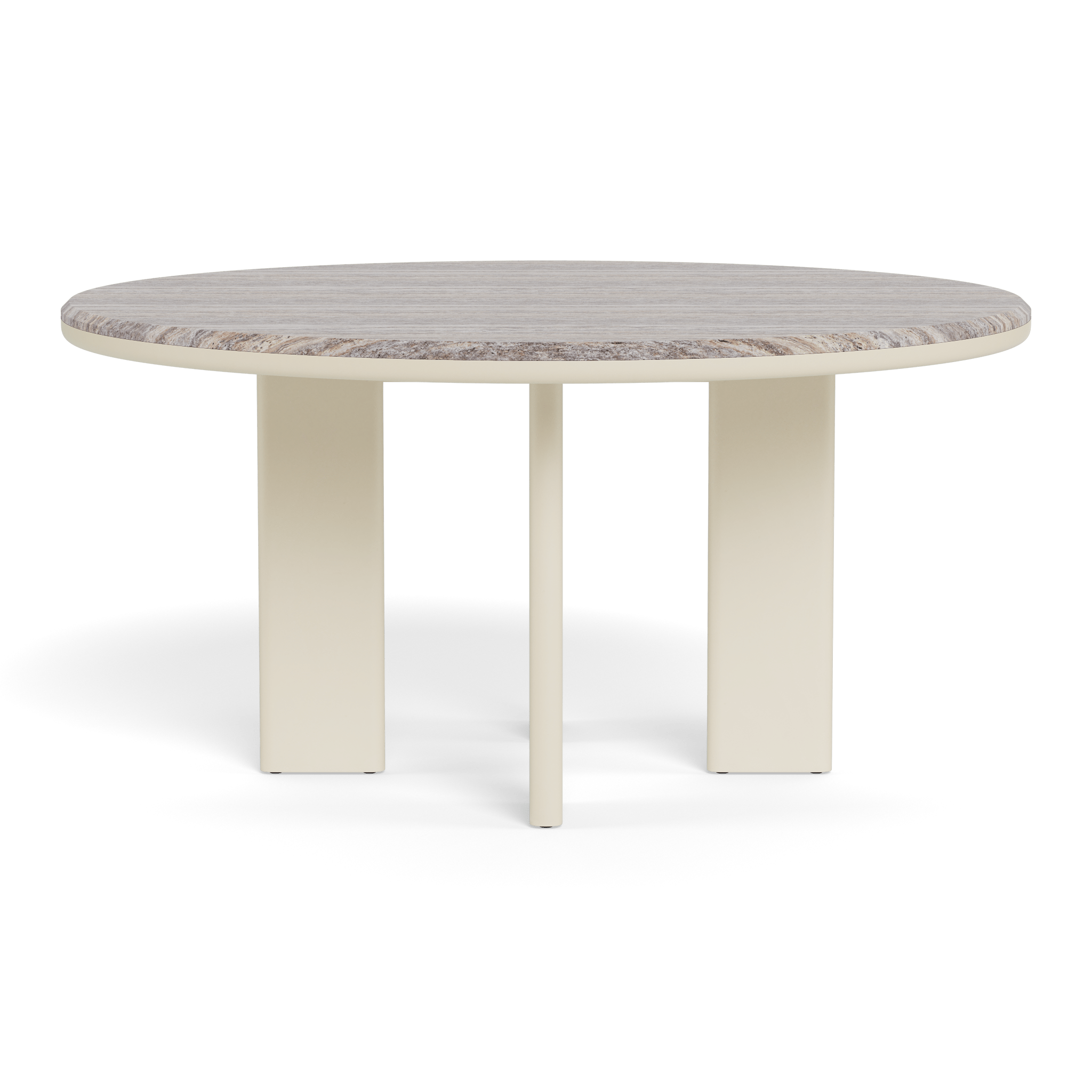 Palm Beach Aluminum Round Dining Table 60 Inch - Outdoor Patio, Garden, Poolside Dining Set for Backyard & Restaurant Use