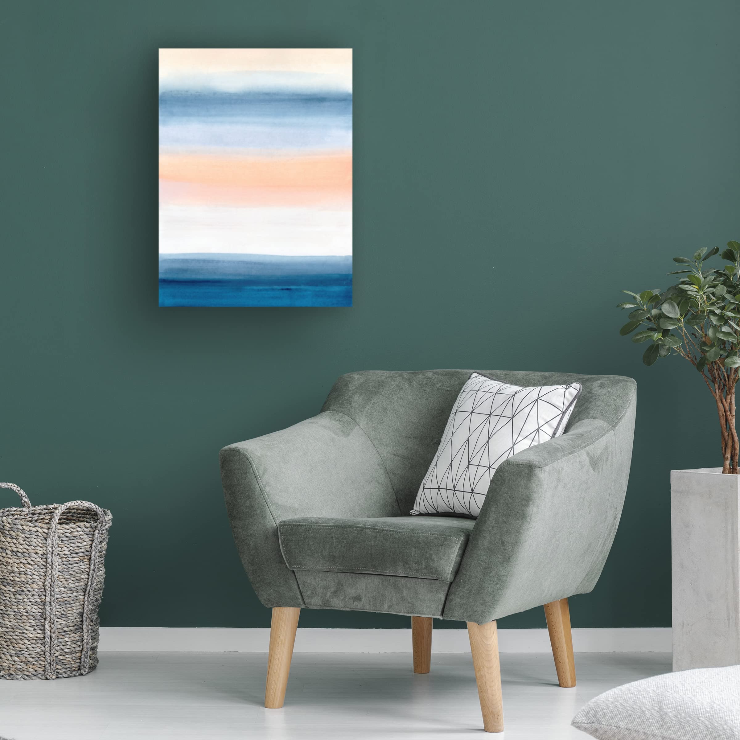 Trademark Fine Art 'Coastal Strata IV' Canvas Wall Art Print by June Erica Vess - Beach House Decor, Coastal Living Room Painting, Ocean Themed Bedroom Artwork