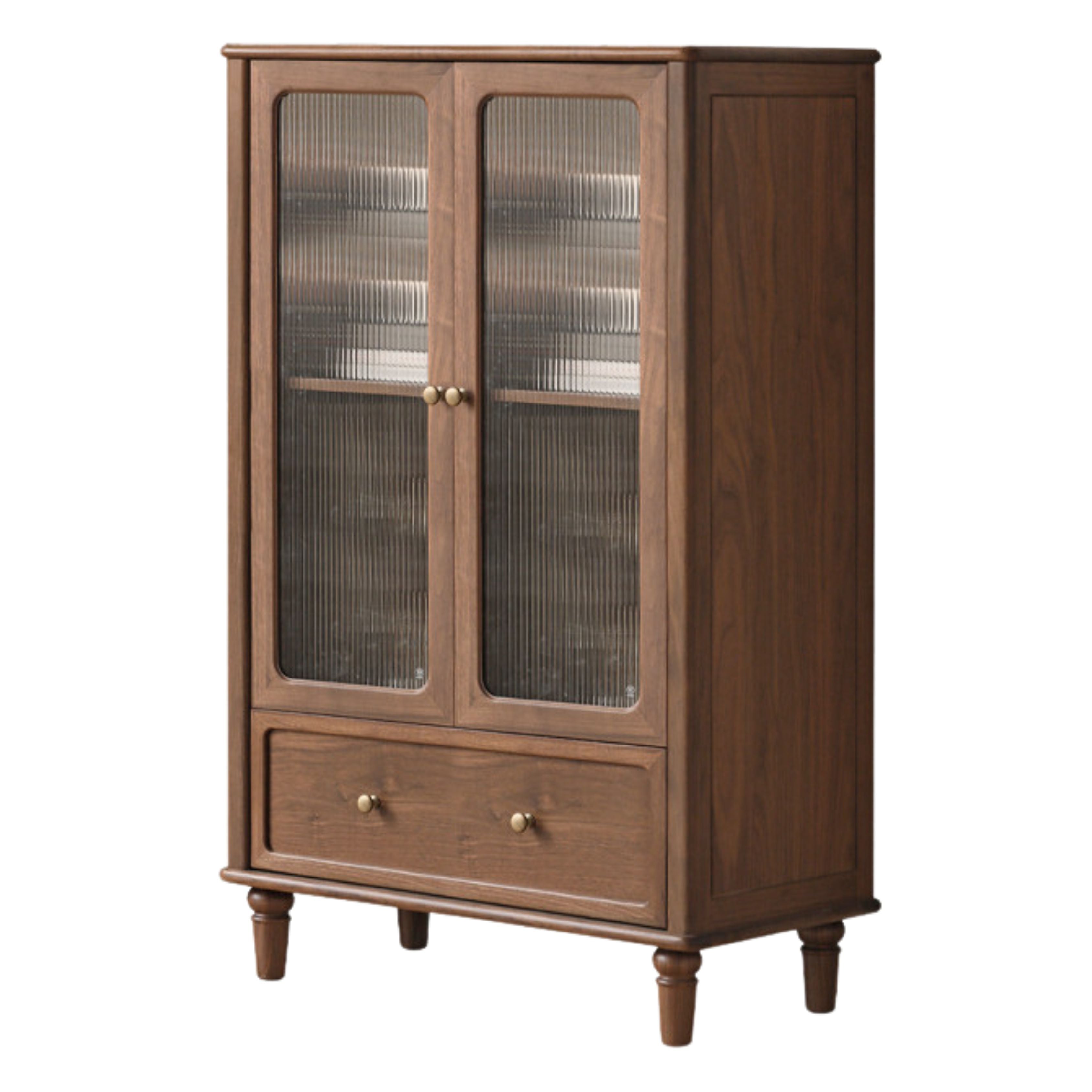 Solid Black Walnut Wood American Retro Locker Side Cabinet - Vintage Storage for Bedroom, Living Room & Office