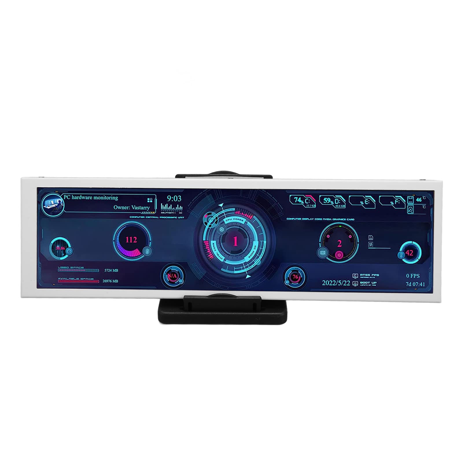 8.8 Inch USB Mini PC Sensor Panel Display - Zopsc Computer Temp Monitor for CPU HDD Data (Windows/Linux Compatible) - Perfect for Gaming Rigs, Workstations & Home Office PCs
