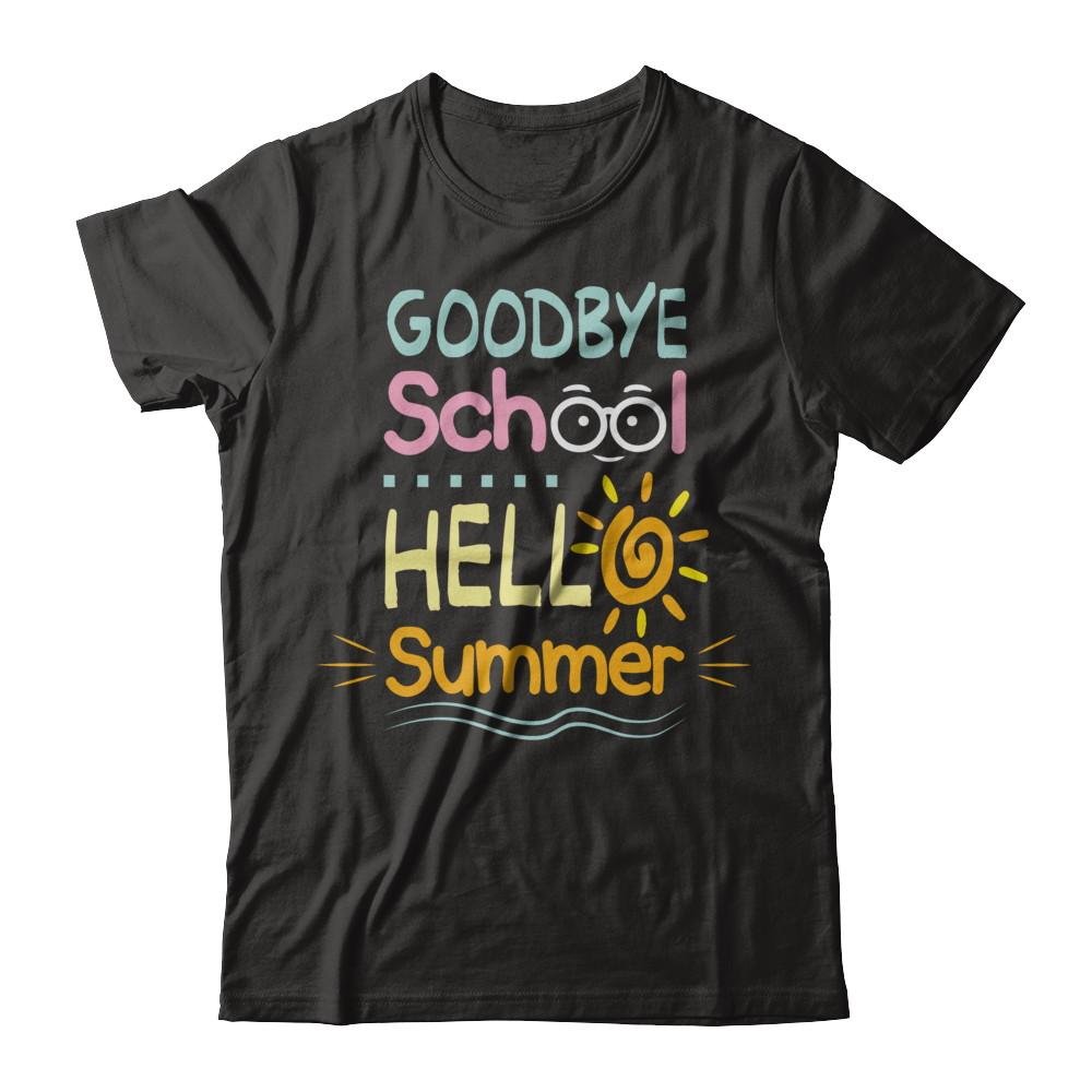 TeeAbelia Last Day of School Shirt - Funny Goodbye School Hello Summer T-Shirt for Kids & Teachers - Perfect for End of Year Celebrations, Class Parties & Summer Vacation