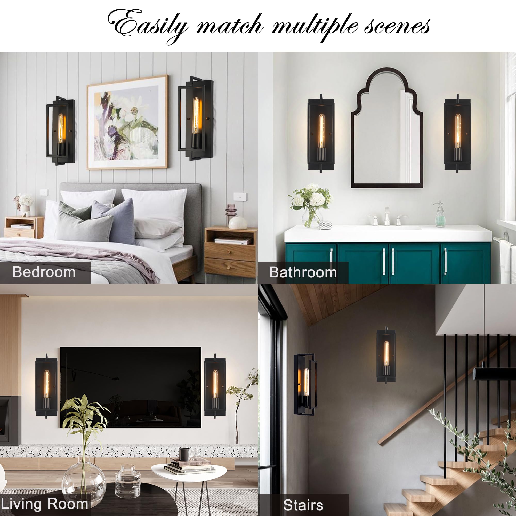 Modern Black Single Light Bathroom Vanity Fixture - Industrial Wall Sconce Lighting for Hallway, Bedroom & Kitchen - Perfect for Home Decor and Interior Lighting Upgrade