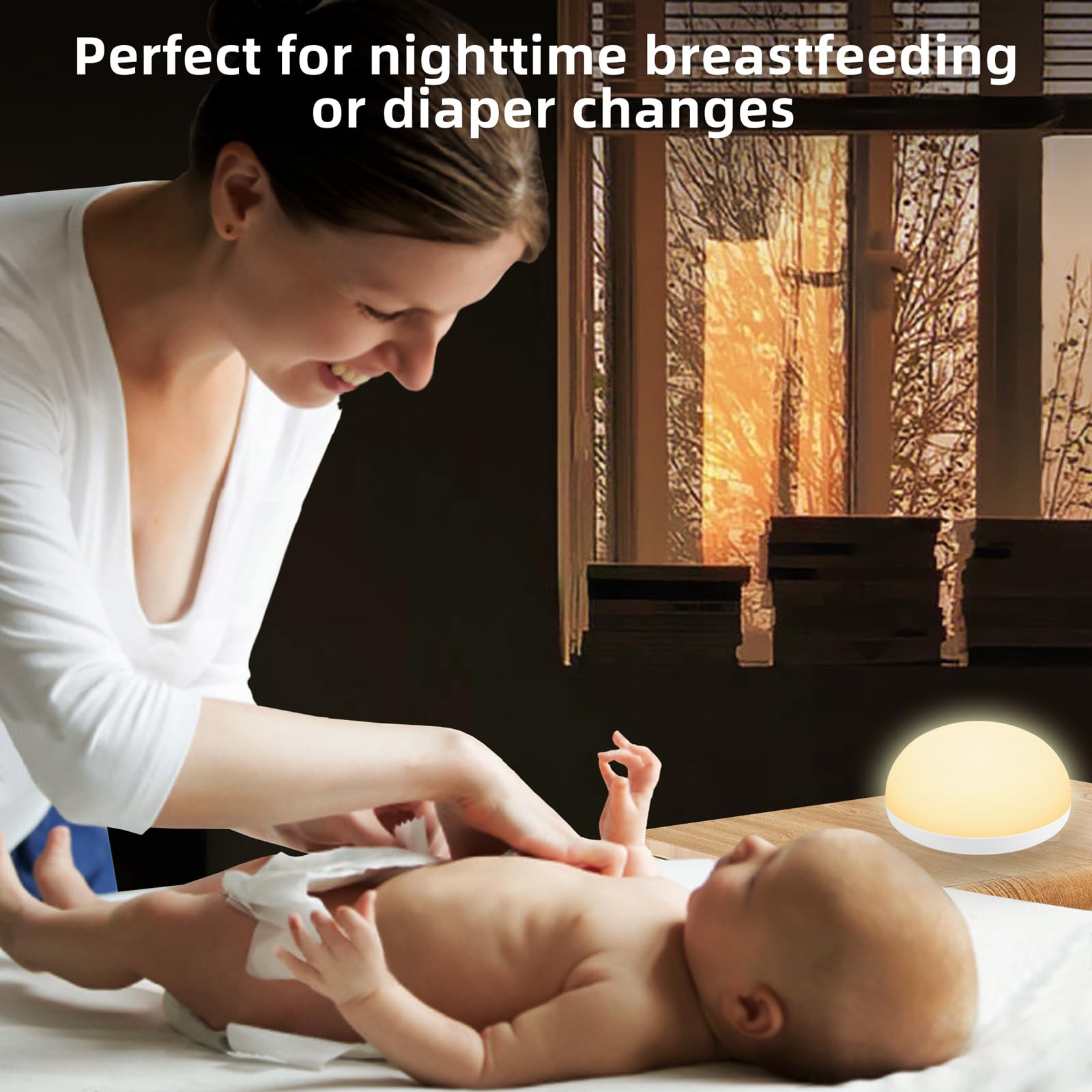 Rechargeable Baby Night Light with Remote & Timer - Dimmable Touch Control Nursery Light for Breastfeeding, 2 Color Modes | Portable Night Light for Kids Room, Bedside & Travel Use