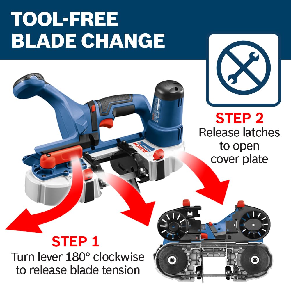 BOSCH GCB18V-2N 18V Cordless Compact Band Saw - Bare Tool for Woodworking, Metal Cutting & DIY Projects