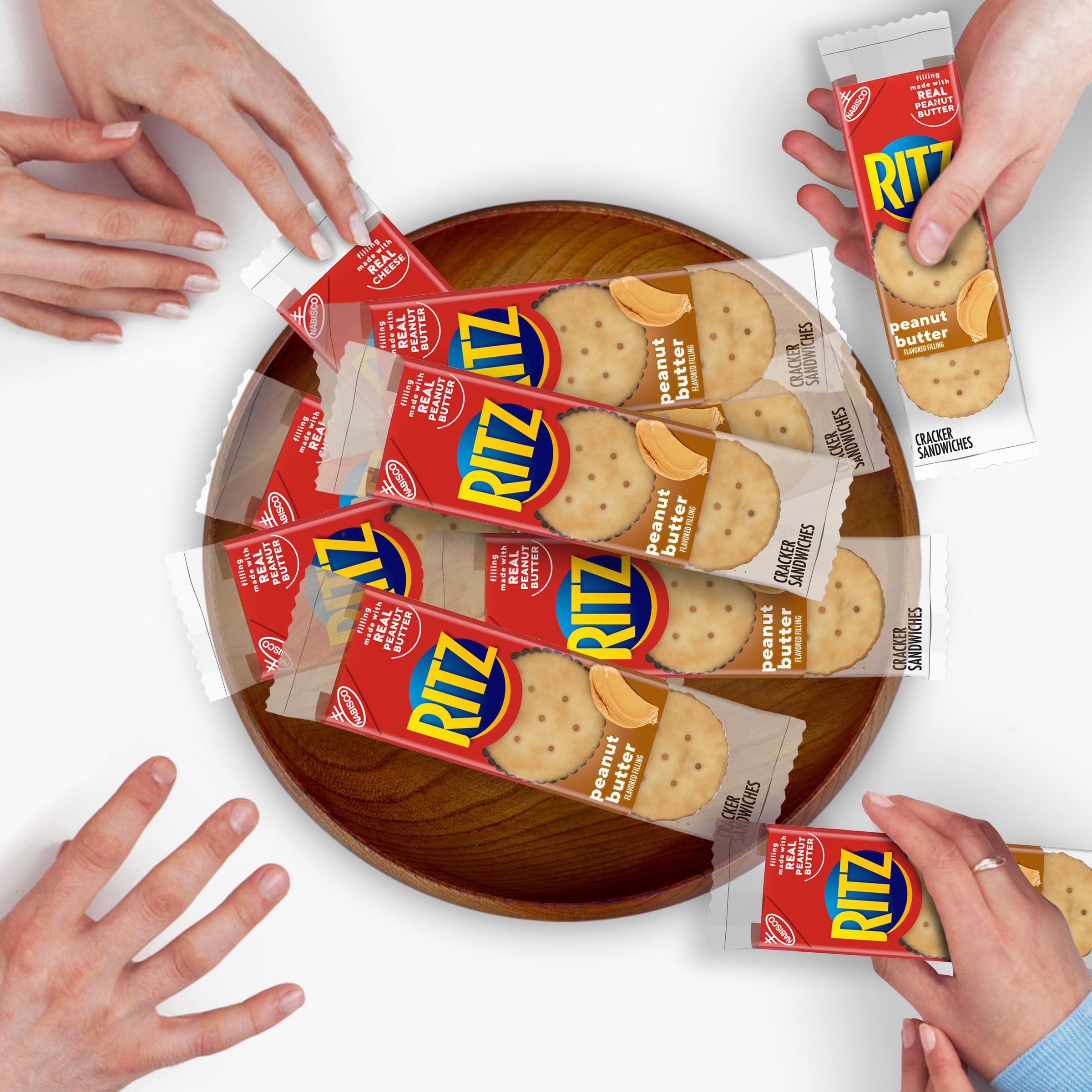 RITZ Peanut Butter Sandwich Crackers - 8 Individual Snack Packs (48 Crackers Total) - Perfect for Lunch Boxes, School Snacks, Office Breaks & On-the-Go Healthy Treats
