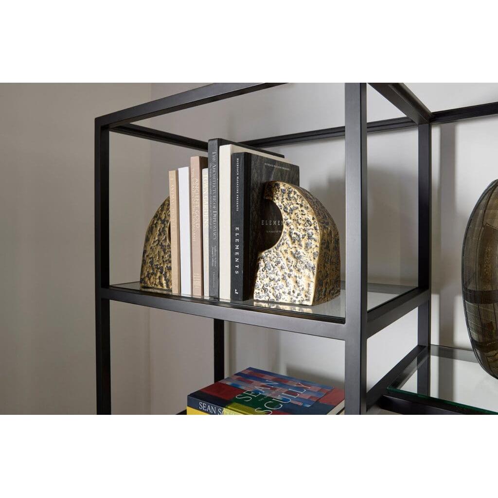 Cyan Design 11654 Apostrophe Bookends - Antique Brass Bookends for Shelves, Desks & Home Decor - Stylish Book Holders for Office, Library & Living Room