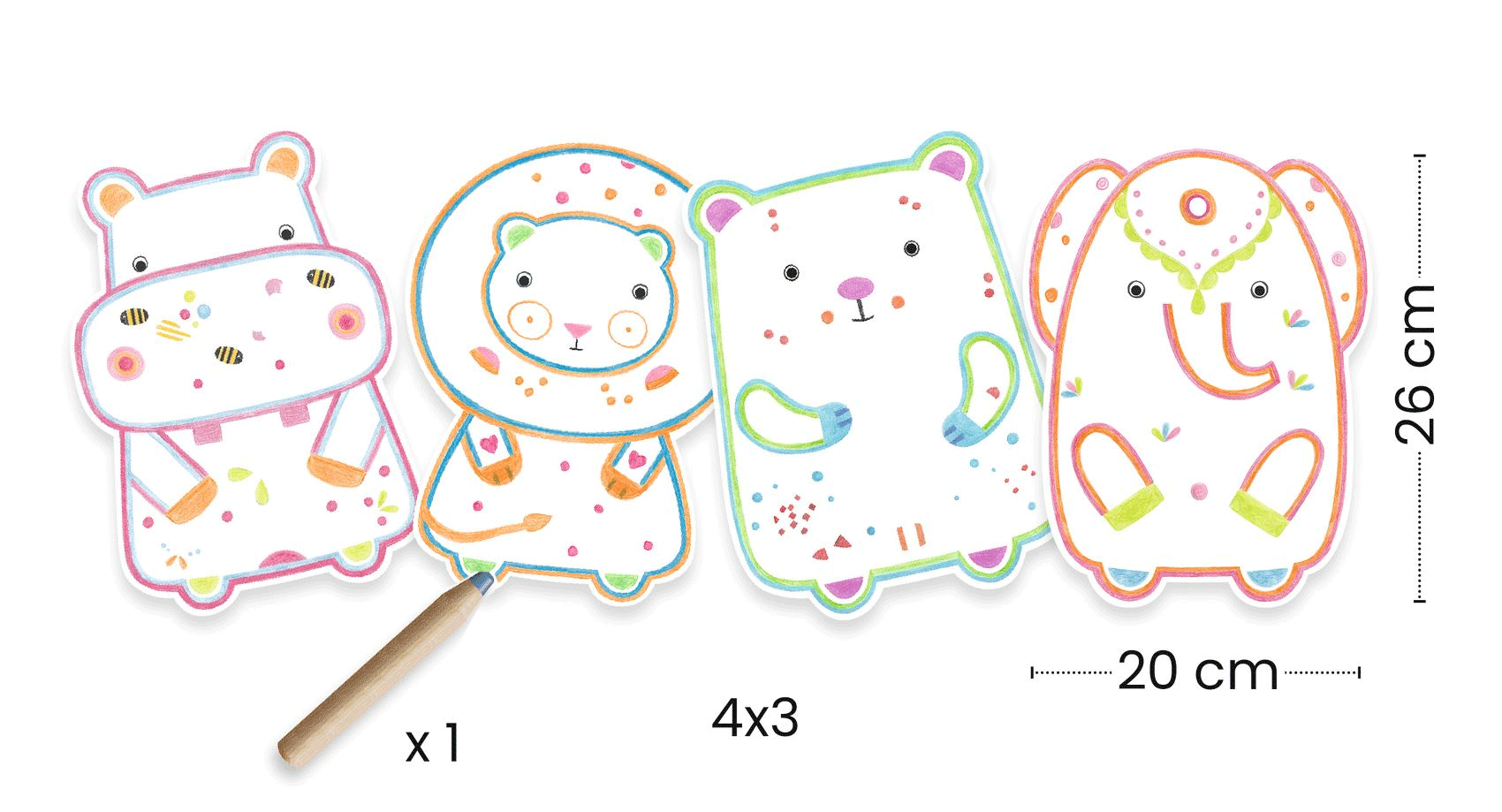 Wild Animals Color Reveal Art Set by Djeco - Fun & Educational Activity for Kids, Perfect for Birthday Gifts & Creative Playtime