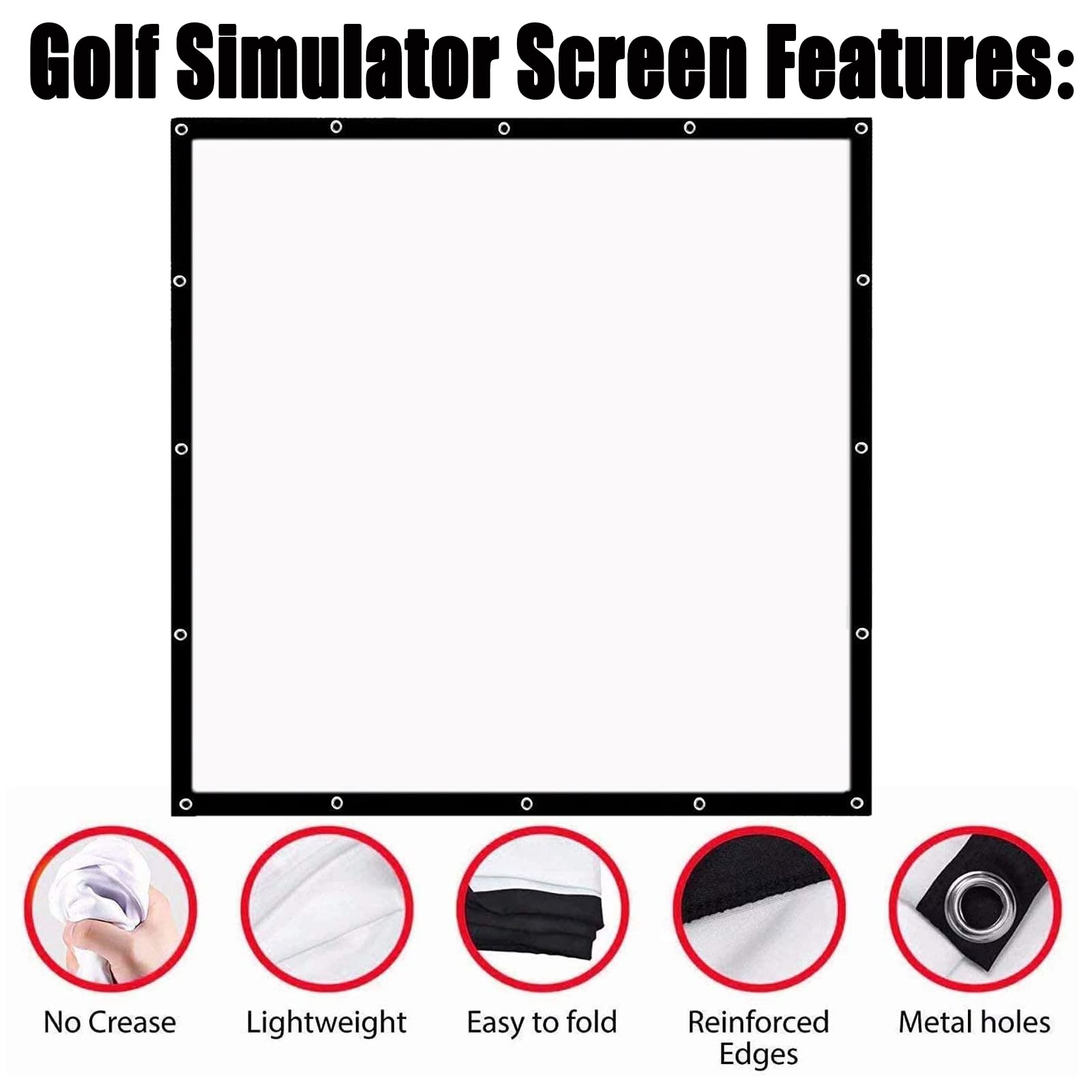 Premium Indoor Golf Simulator Impact Screen - High-Quality Projection Screen for Golf Training & Practice | Perfect for Home Golf Simulators, Driving Ranges & Backyard Golf Setups