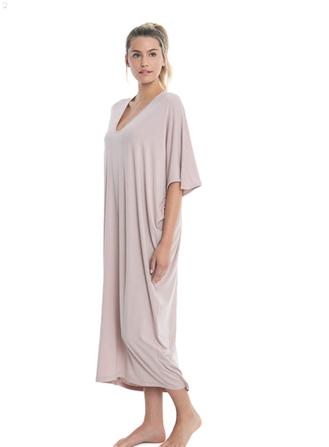 BAREFOOT DREAMS Luxe Milk Jersey Caftan - Ultra Soft Lounge Dress for Women | Perfect for Home, Beach & Vacation Wear | Cozy Loungewear & Cover-Up