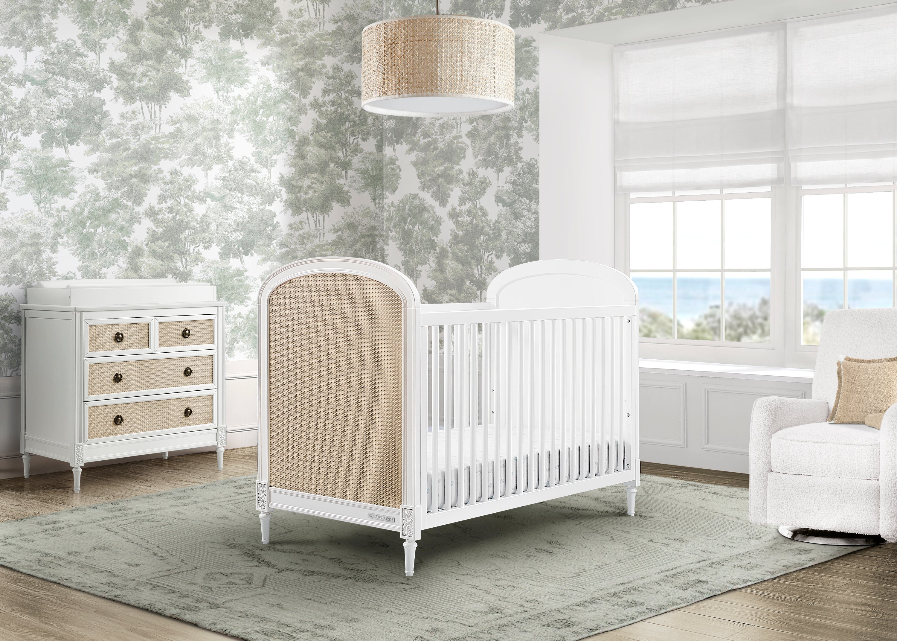 Madeline 4-in-1 Convertible Baby Crib - White Nursery Furniture for Newborn to Toddler Bed | Perfect for Modern Nursery, Bedroom & Daycare