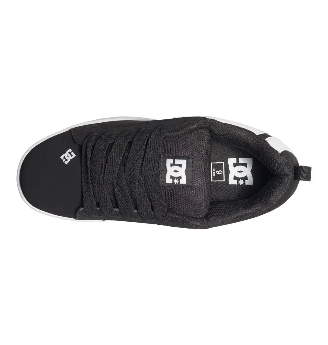 DC Court Graffik Skate Shoes for Men - Black & White Sneakers for Skateboarding, Casual Wear & Street Style | Durable Canvas & Vulcanized Rubber Sole