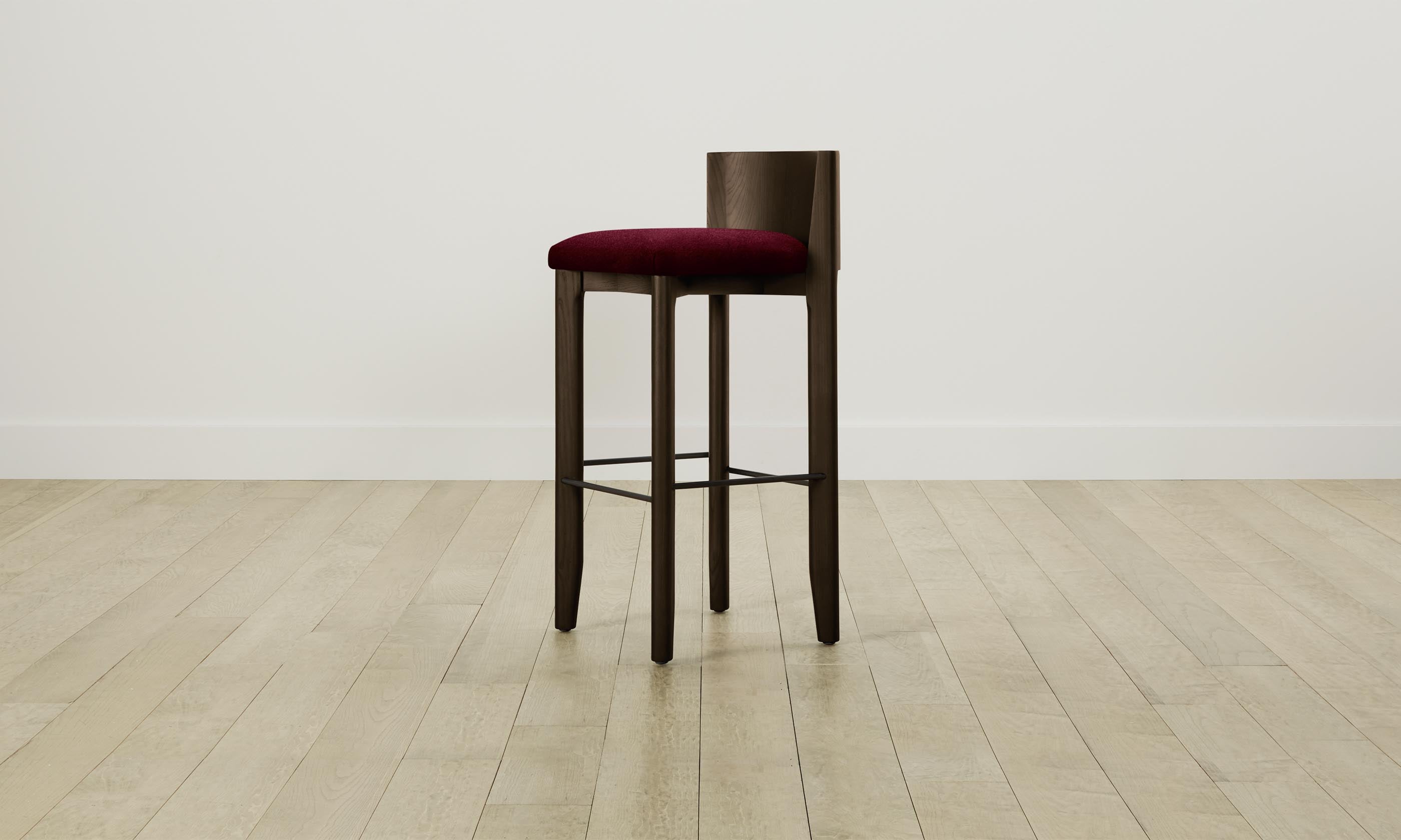 Premium Mohair Crimson Bar & Counter Stool - The Delancey - Modern Kitchen & Dining Stool for Home Bars, Breakfast Nooks & Restaurant Seating