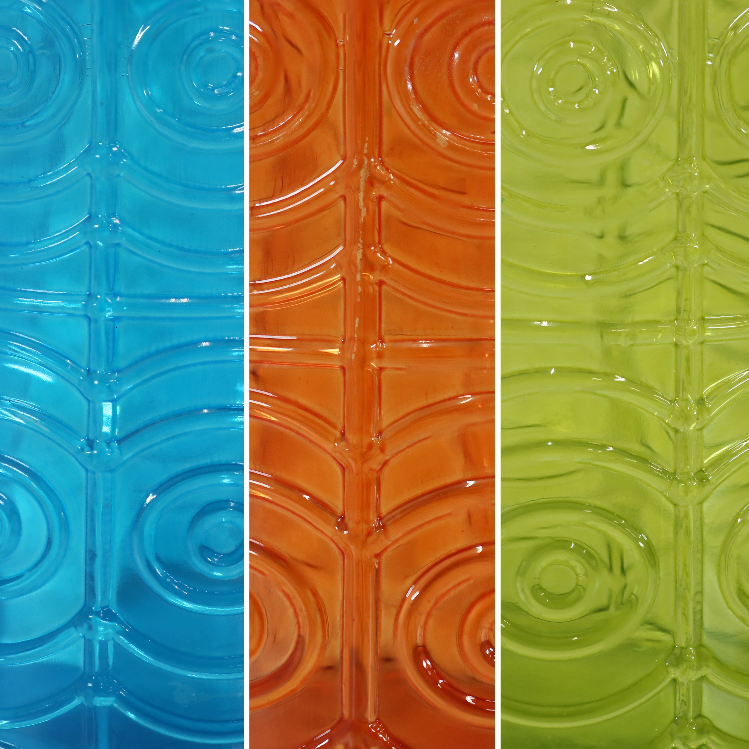 Sunnydaze Set of 3 Glass Tabletop Torches - 1 Blue, 1 Orange & 1 Green - Outdoor Patio Decor, Garden Party Lighting, Backyard Ambiance