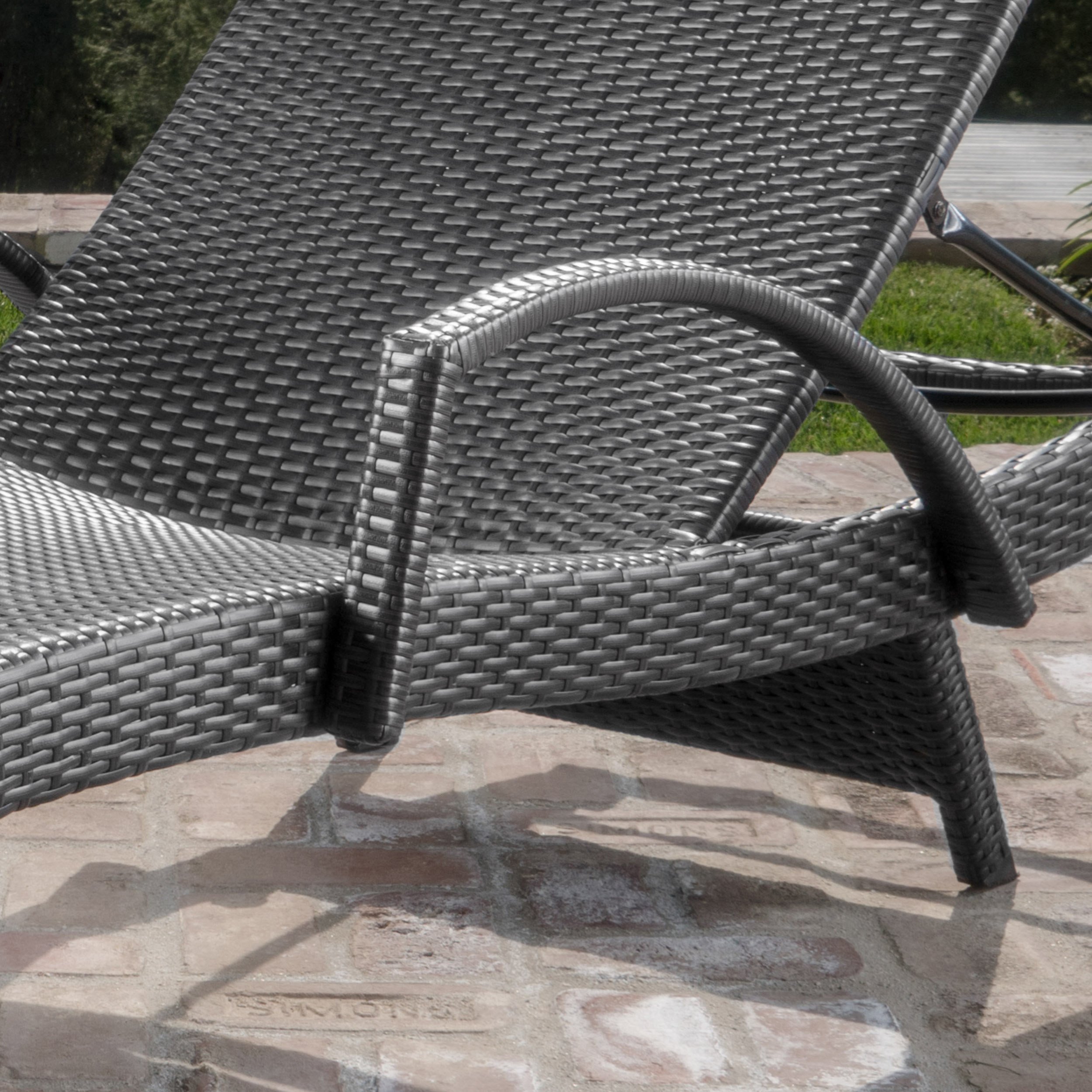 Olivia Patio Furniture Set of 2 - Outdoor Wicker Chaise Lounge Chairs with Arms & Water-Resistant Cushions (Red) | Perfect for Poolside, Garden, and Backyard Relaxation