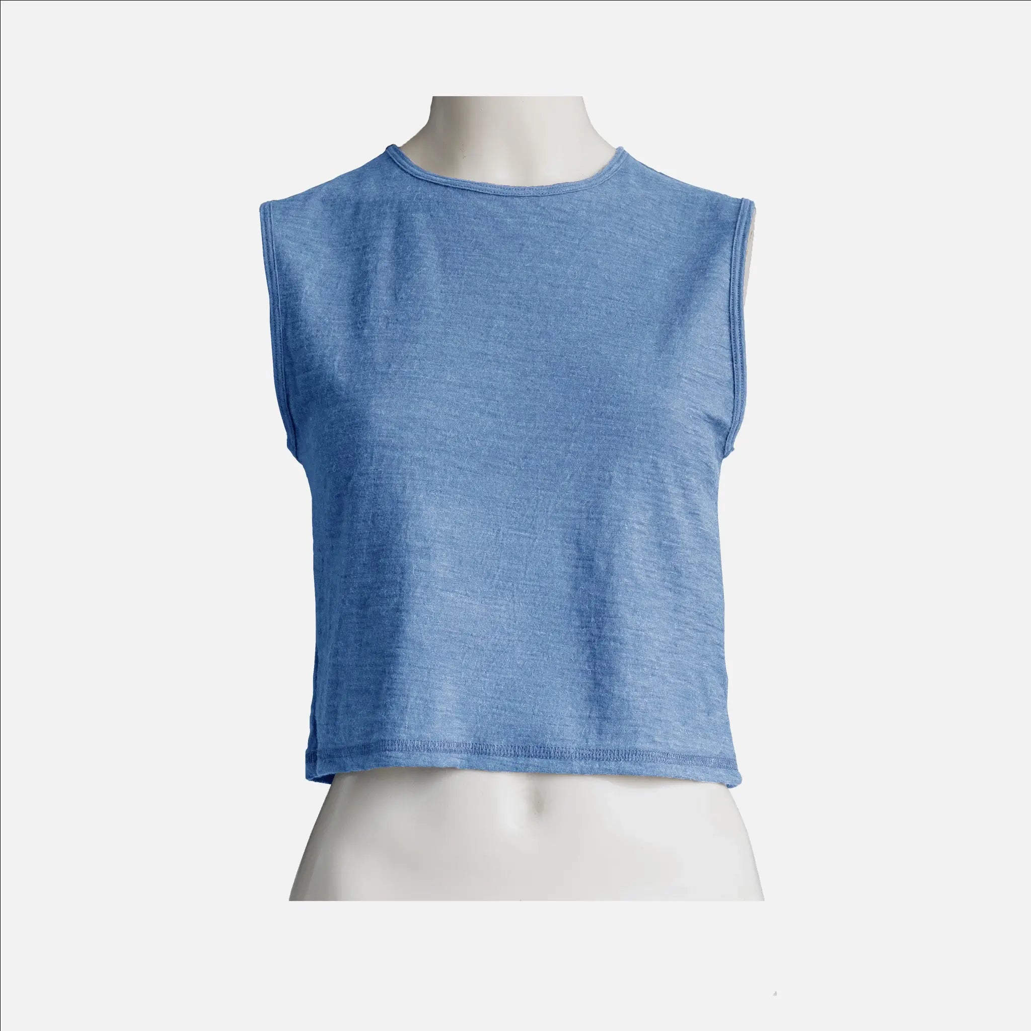 Women's Alpaca Wool Crop Tank Top - 160 Ultralight Soft & Breathable Summer Tops for Yoga, Beach & Casual Wear