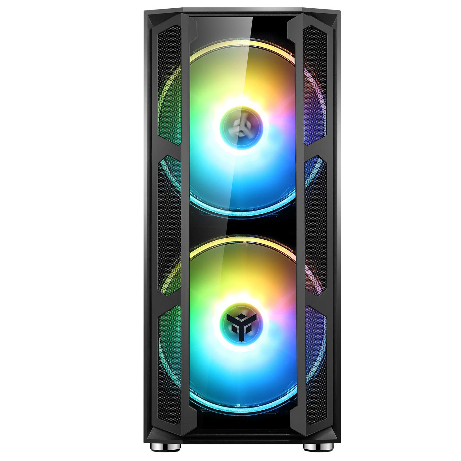 ITek MAJES 20 EVO Full Tower ATX Gaming PC Case - 2x200mm RGB Fans, USB 3.0, Tempered Glass Side & Front Panel - Black | Perfect for High-End Gaming Rigs & Custom PC Builds