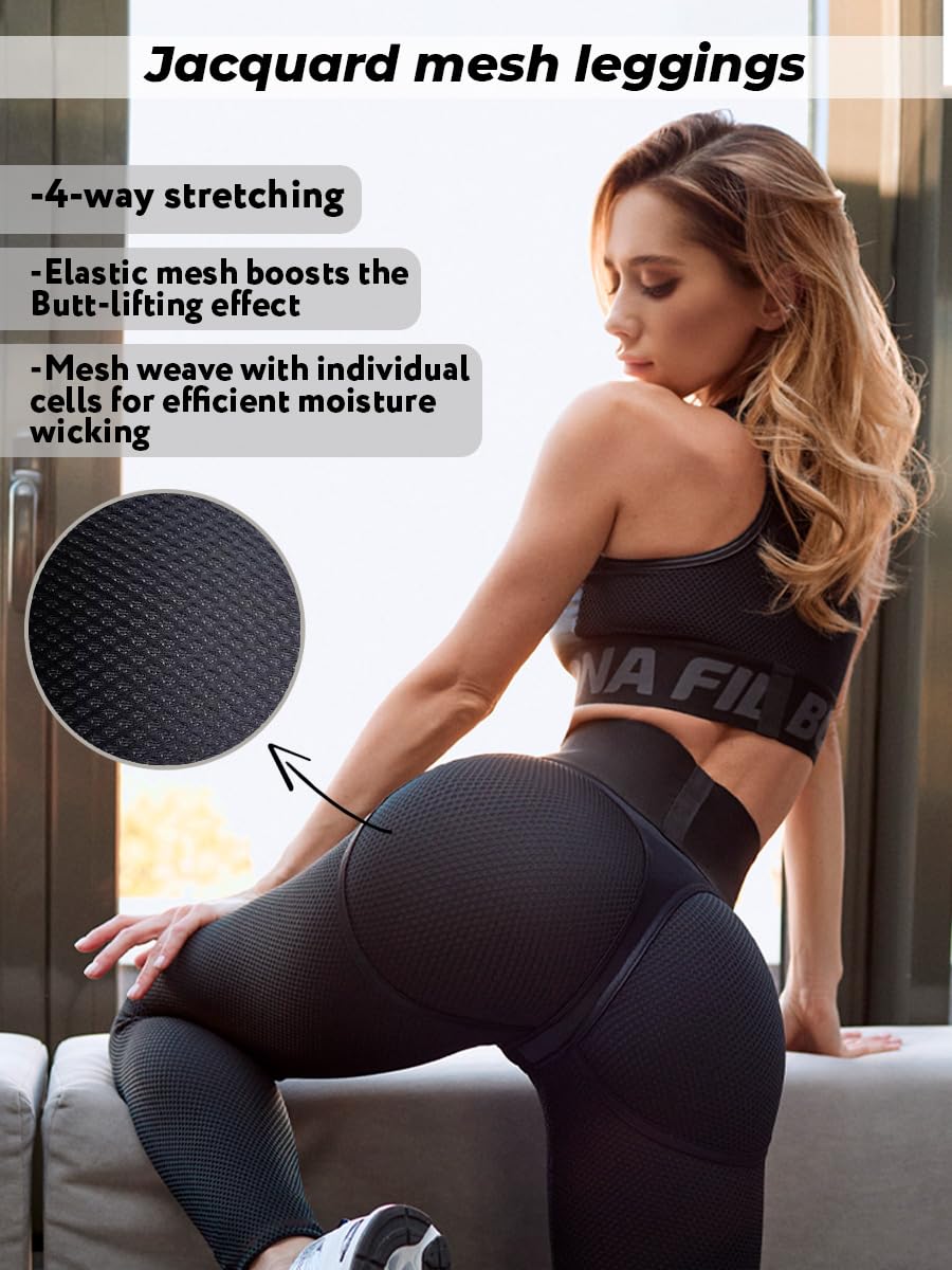 Bona Fide Butt Lifting Leggings for Women - High Waisted Tummy Control Scrunch Booty Yoga Pants - Perfect for Gym, Workout & Everyday Wear