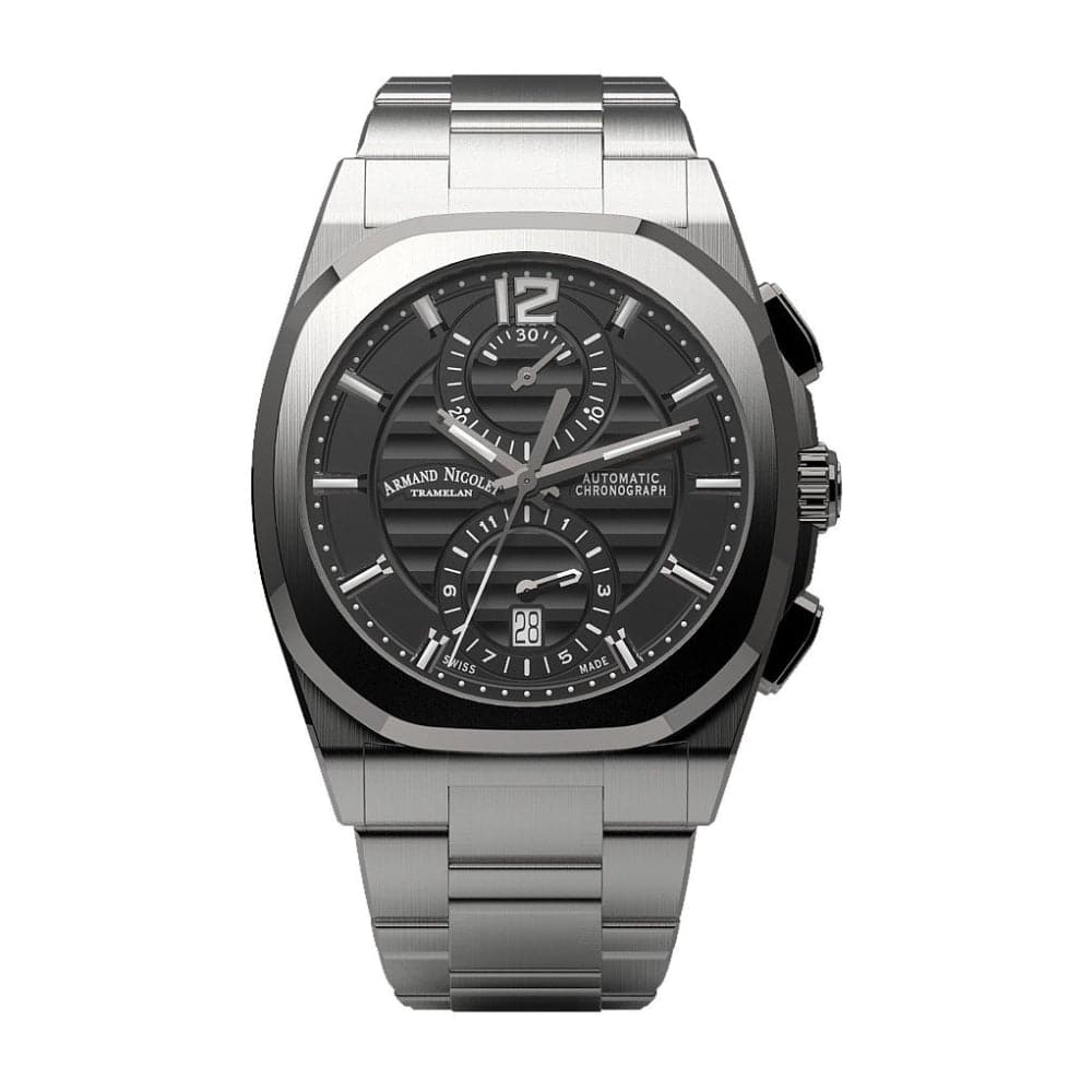 Armand Nicolet A668AAA NR MA4660AA Men's Luxury Automatic Watch with Black Silicon Strap - Perfect for Business, Formal Events & Daily Wear