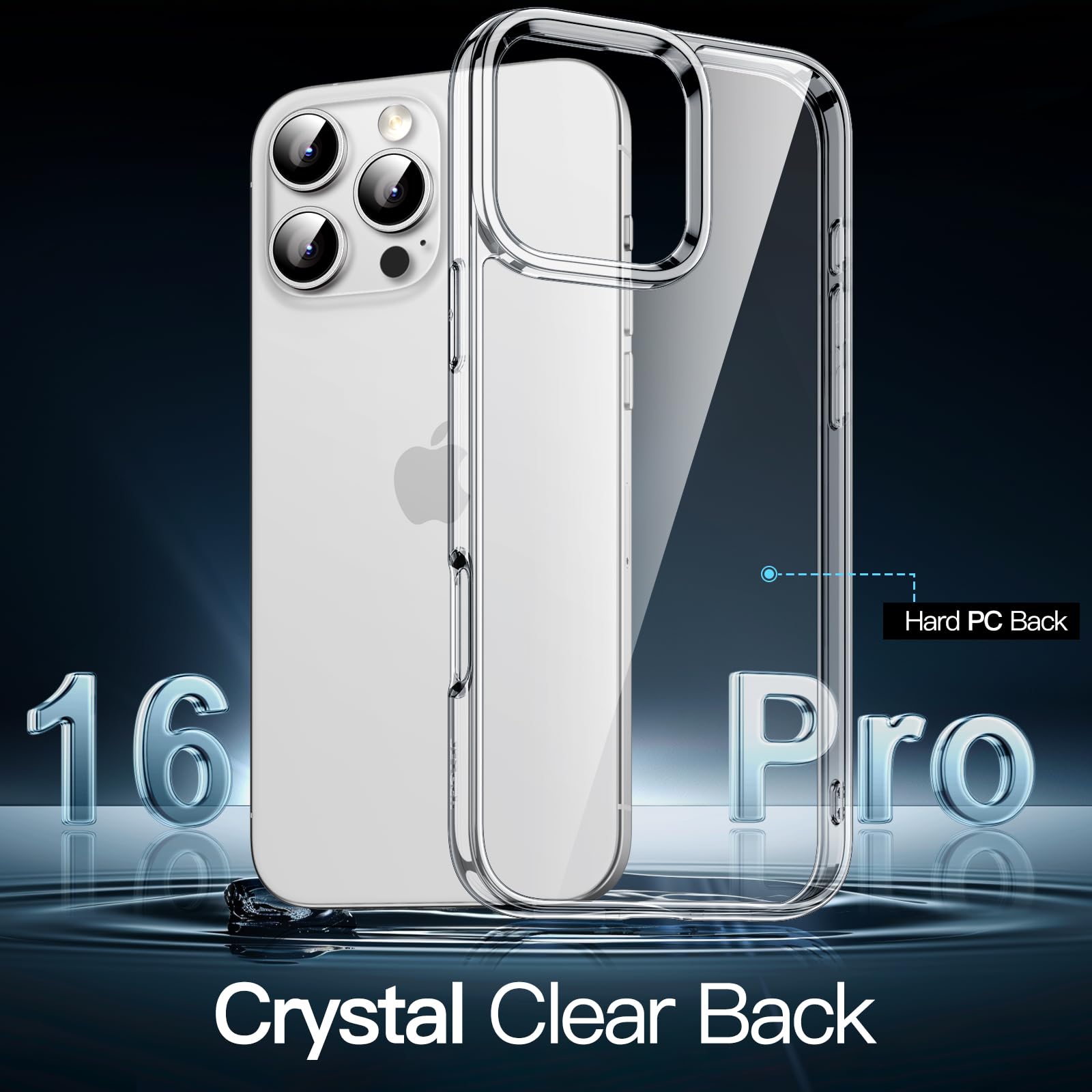 JETech Shockproof Clear Case for iPhone 16 Pro (6.3-Inch) | Non-Yellowing Bumper Cover with Anti-Scratch Protection | Perfect for Outdoor Activities, Work & Everyday Use