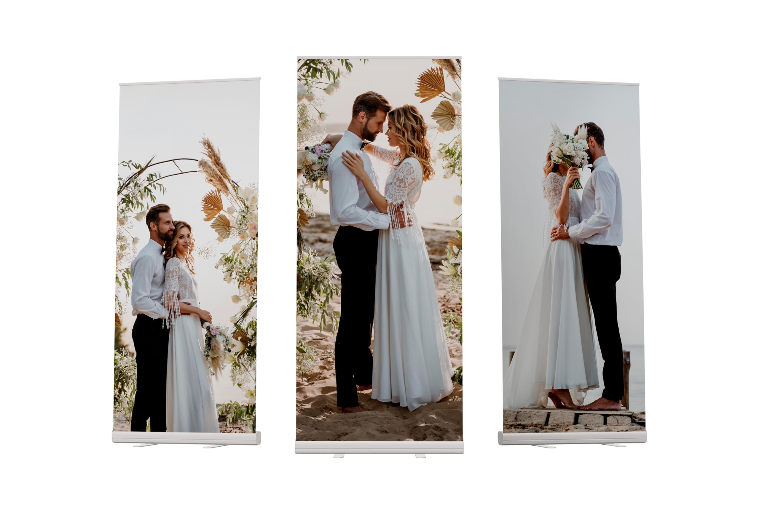 Custom Wedding Retractable Banner Stand with Full Color Print - Complete Package (Stand + Print + Carrying Bag) | Elegant Wedding Display Signs for Ceremony Decor & Reception Backdrop