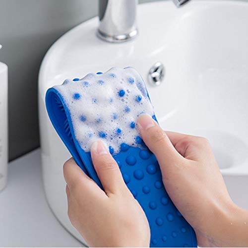 LITA MART 2-Pack Silicone Body Scrubber & Shampoo Dispenser Bath Brush Set - Exfoliating Back Scrubber for Shower & Bath, Gentle Skin Cleansing & Massage - Perfect for Spa, Home & Travel Use