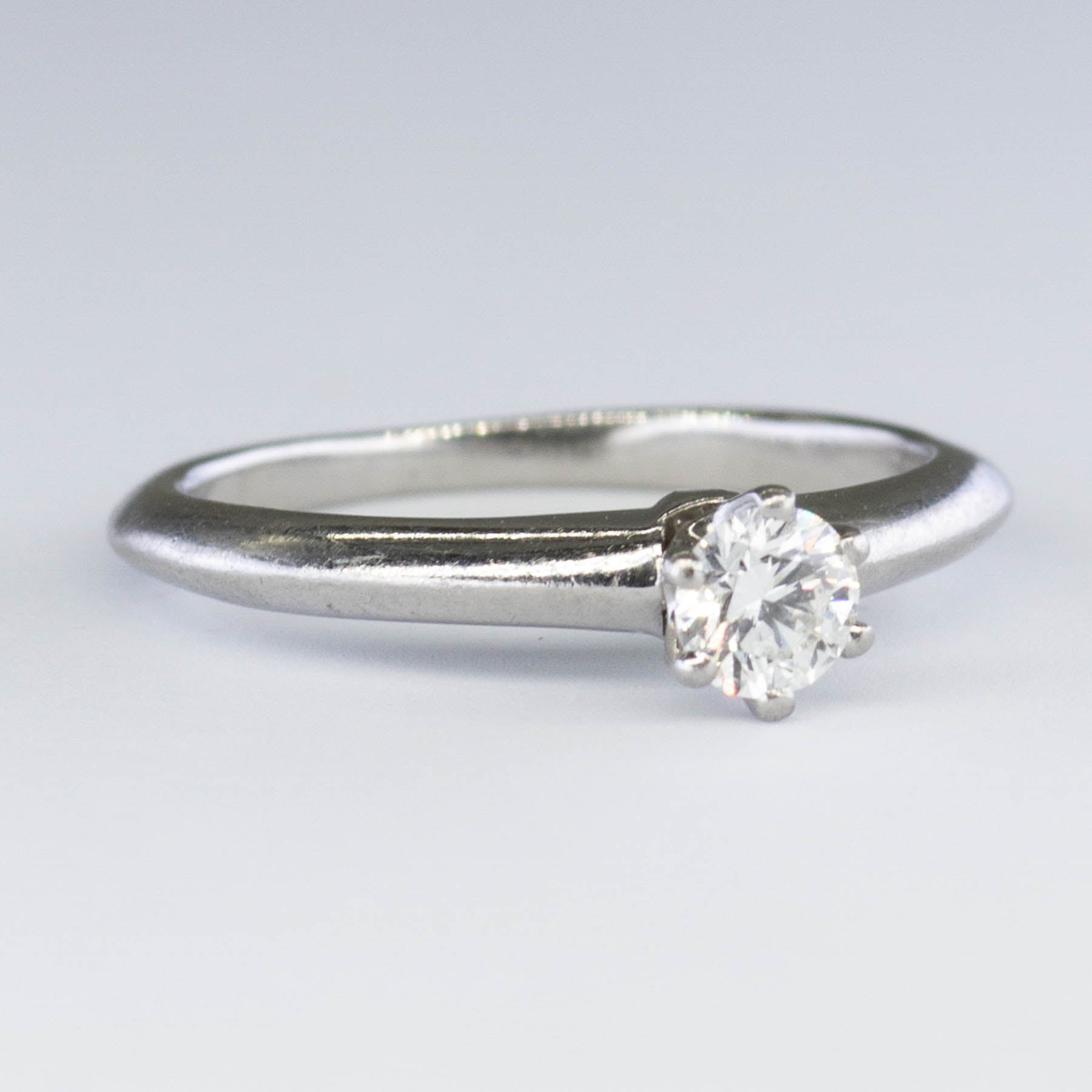Tiffany & Co. Solitaire Diamond Engagement Ring 0.21 Carat Size 3.75 - Perfect for Proposals, Anniversaries & Bridal Jewelry