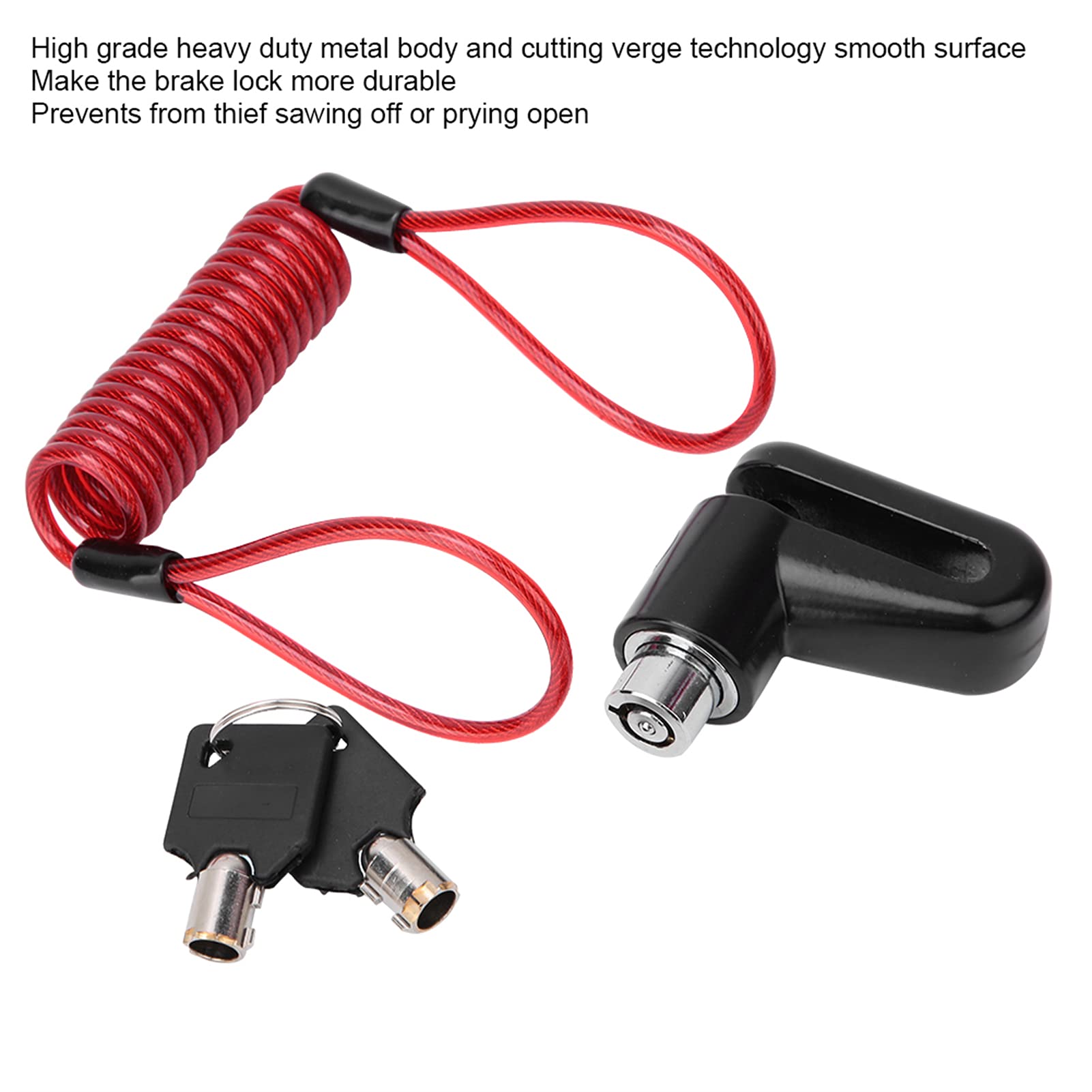 **Keenso Anti-Theft Scooter Disc Brake Lock with Reminder Cable - Black, Compatible with M365 Electric Scooter - Secure Parking for Commuting & Urban Travel**
