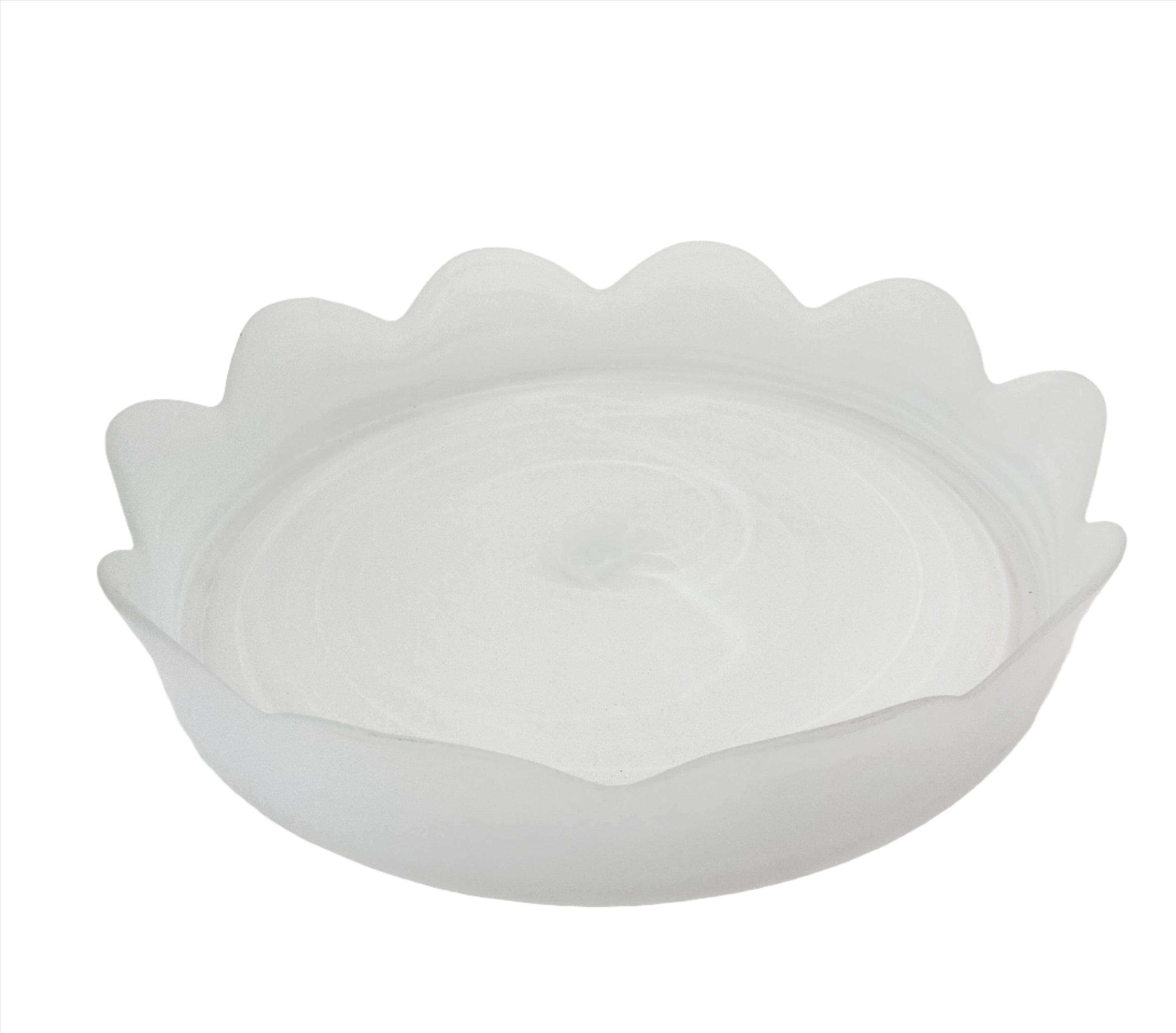 12.5x2.5 Inch Frosted Glass Plate - Elegant Serving Tray for Desserts, Appetizers & Party Snacks - Perfect for Weddings, Tea Parties & Home Decor