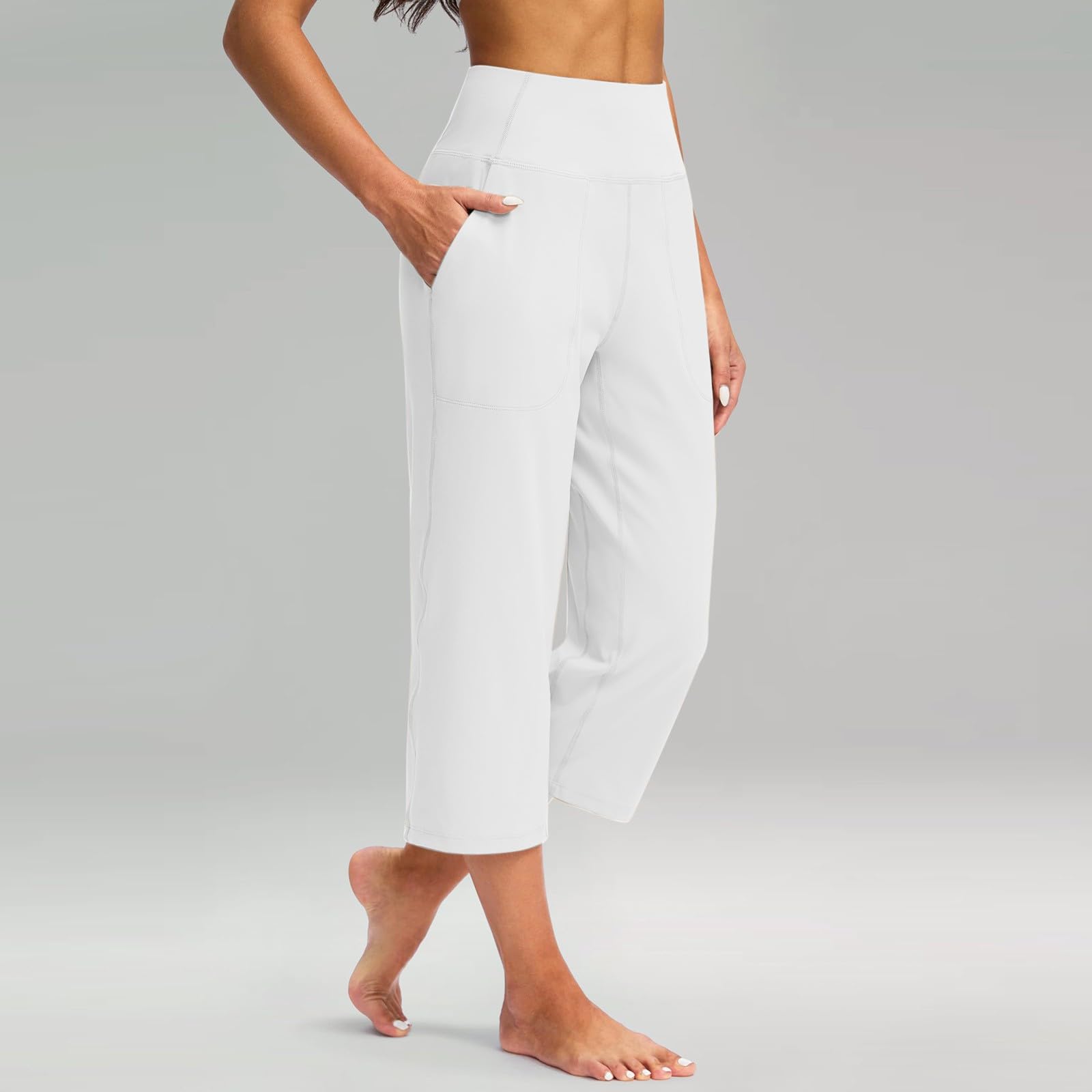 Plus Size Women's Wide Leg Black Pants & Capri Shorts - Elastic Waist Comfort Stretch Pants for Women | Casual Wear, Office Outfits & Summer Fashion