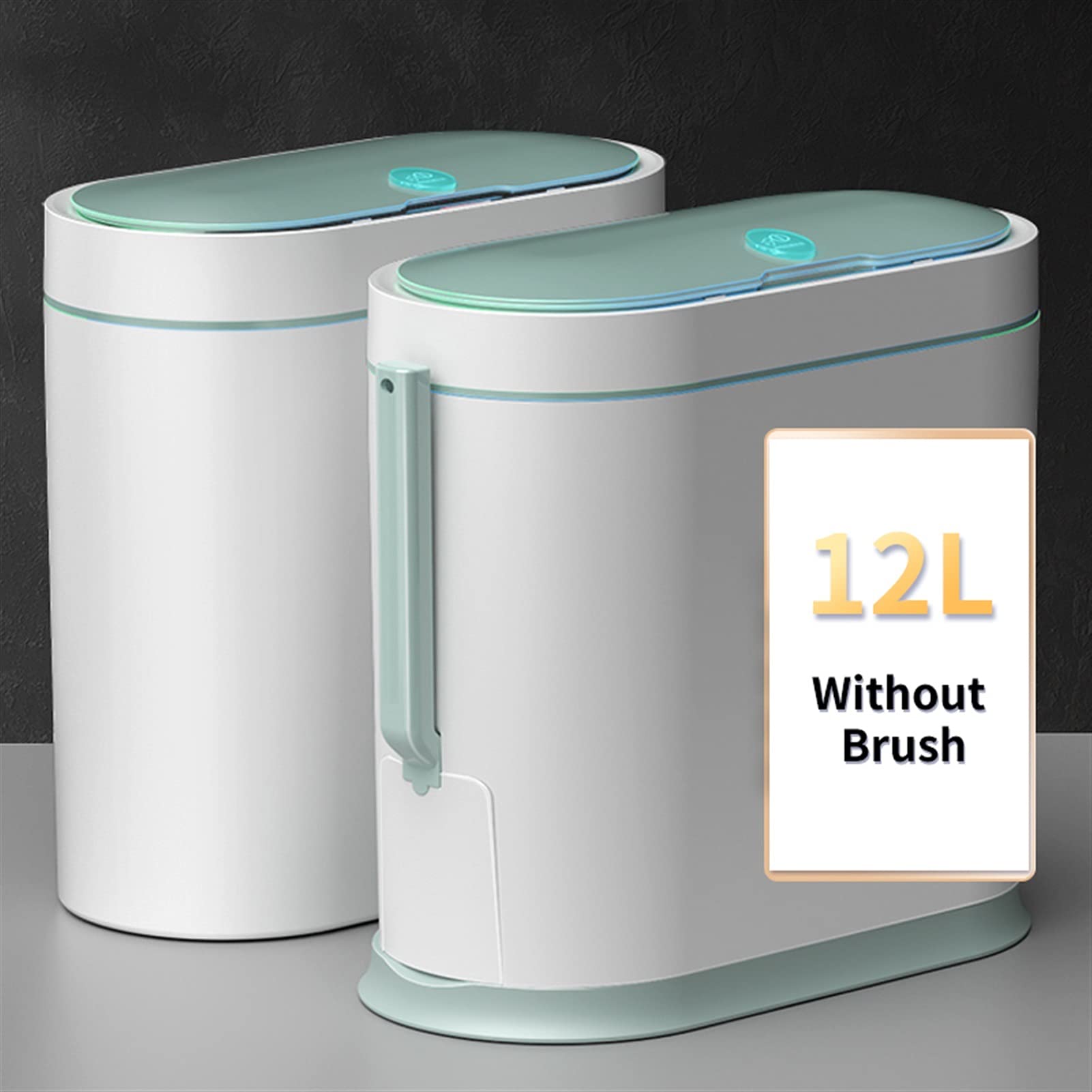 Automatic Smart Sensor Trash Can with Toilet Brush - Waterproof Garbage Bin for Bathroom, Kitchen & Office - Hands-Free Motion Activated Dustbin with Lid