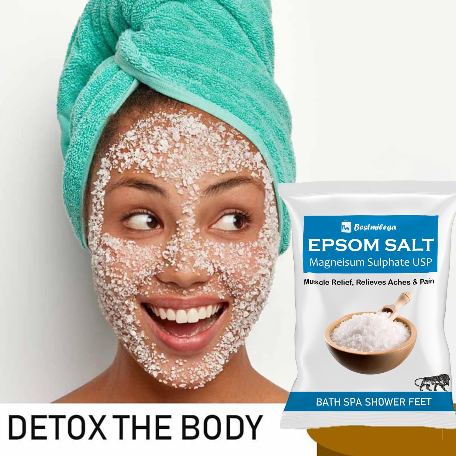 Premium Epsom Salt for Pain Relief - Magnesium Sulfate Bath Crystals for Foot Soak, Muscle Relaxation & Stress Relief (1kg) - Perfect for Post-Workout Recovery, Spa Day & Relaxing Baths