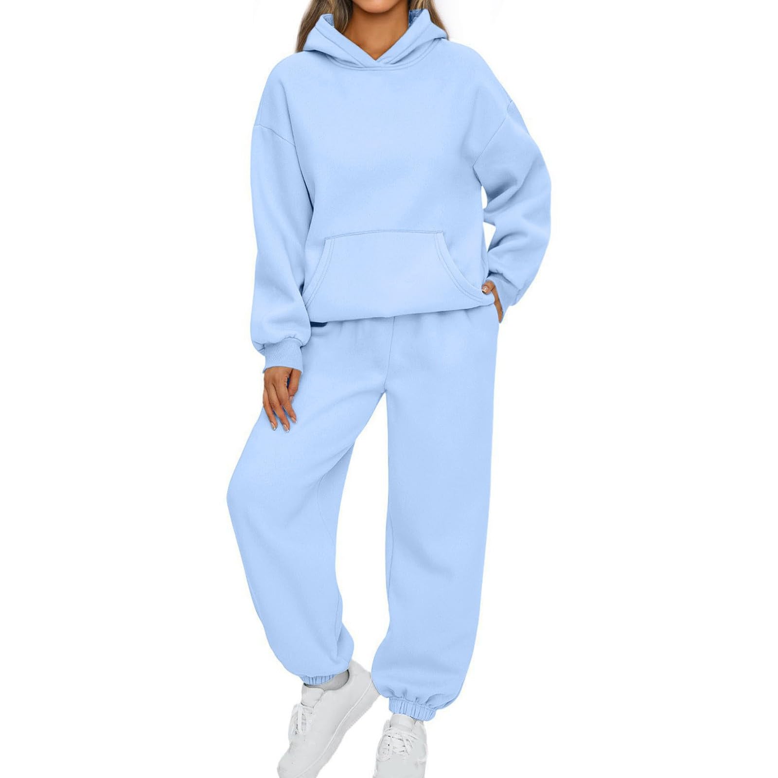 Women's 2-Piece Lounge Set - Oversized Hoodie & Baggy Sweatpants with Pockets | Cozy Fall Outfit for Home, Workout & Casual Wear