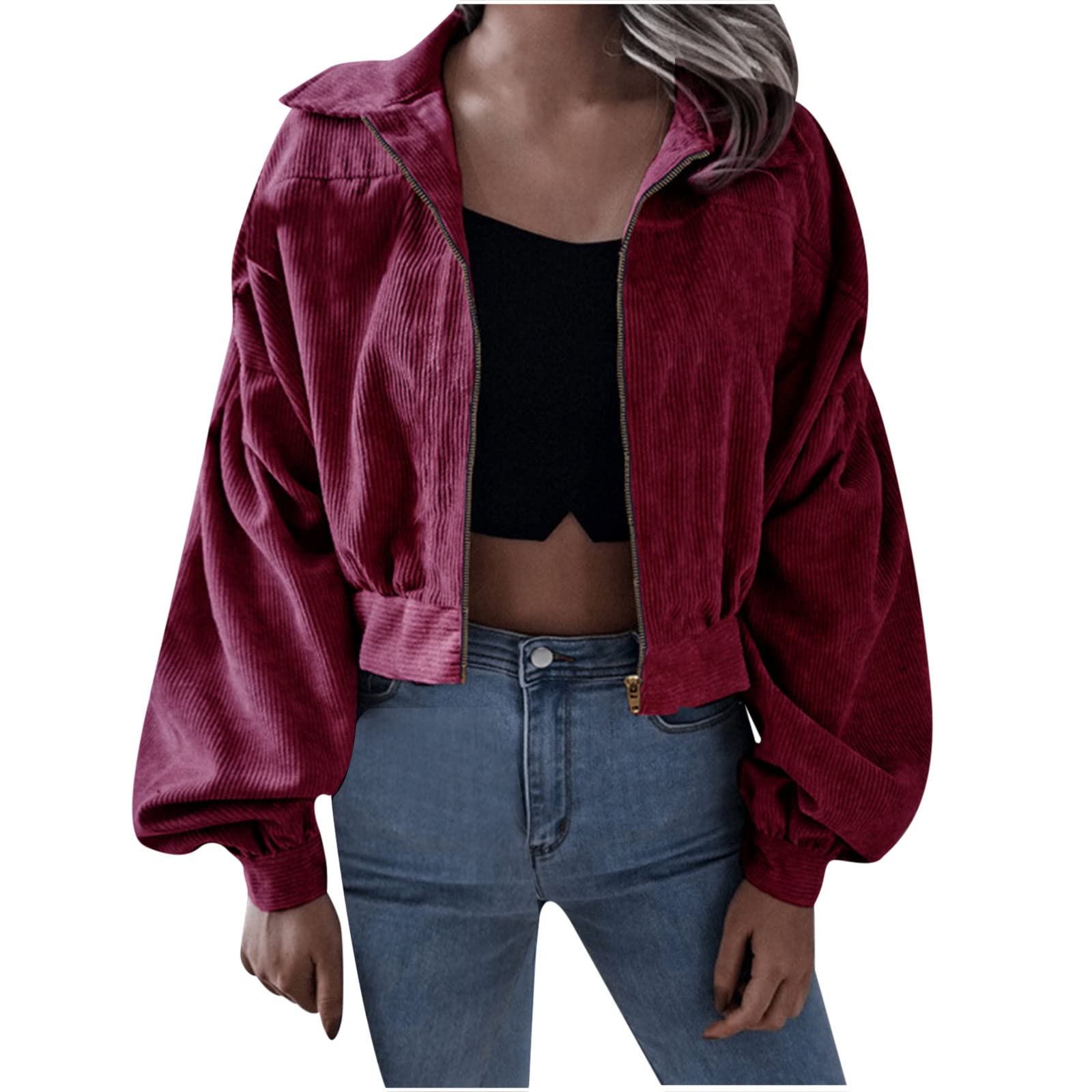 Women's Fall Winter Long Sleeve Blouse Cardigan - Loose Fit Zip Up Basic Sweater for Women | Casual Office Wear & Layering Outfit