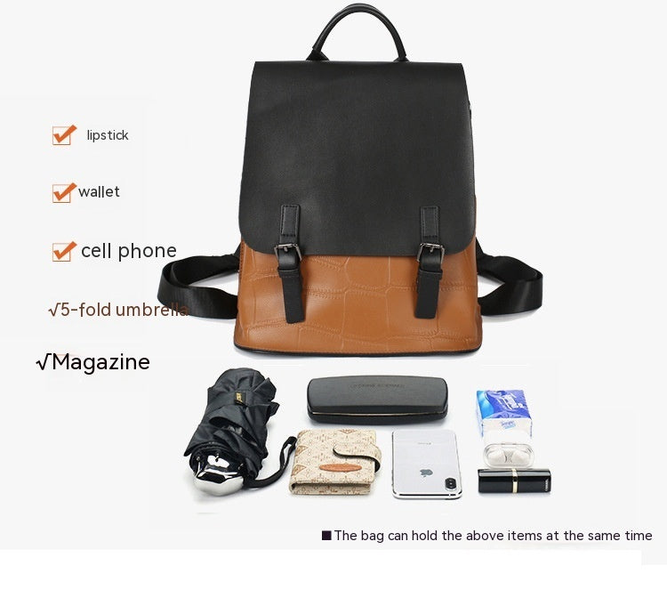 Genuine Leather Women's Cowhide Backpack - Stylish & Durable for Work, Travel & Everyday Use