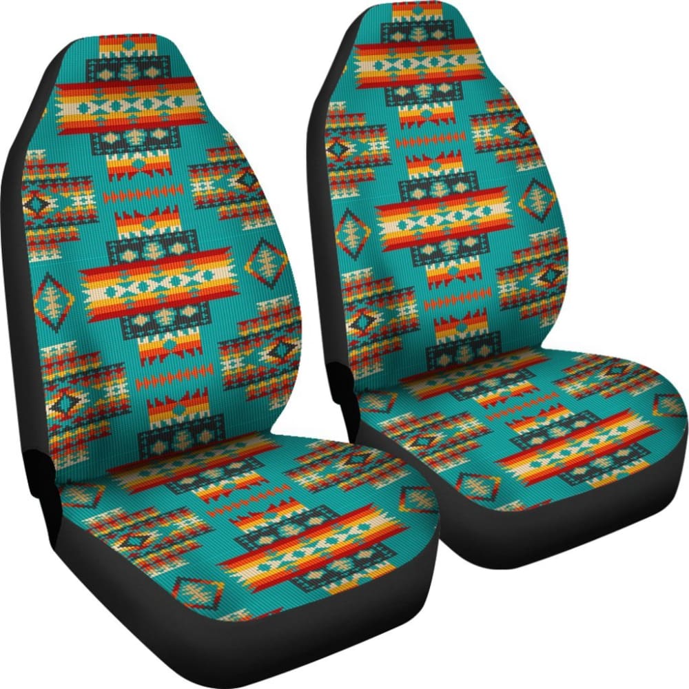 Premium Blue Pattern Native Car Seat Covers - Universal Fit for Cars, Trucks & SUVs - Durable & Stylish Protection for Road Trips & Daily Commutes