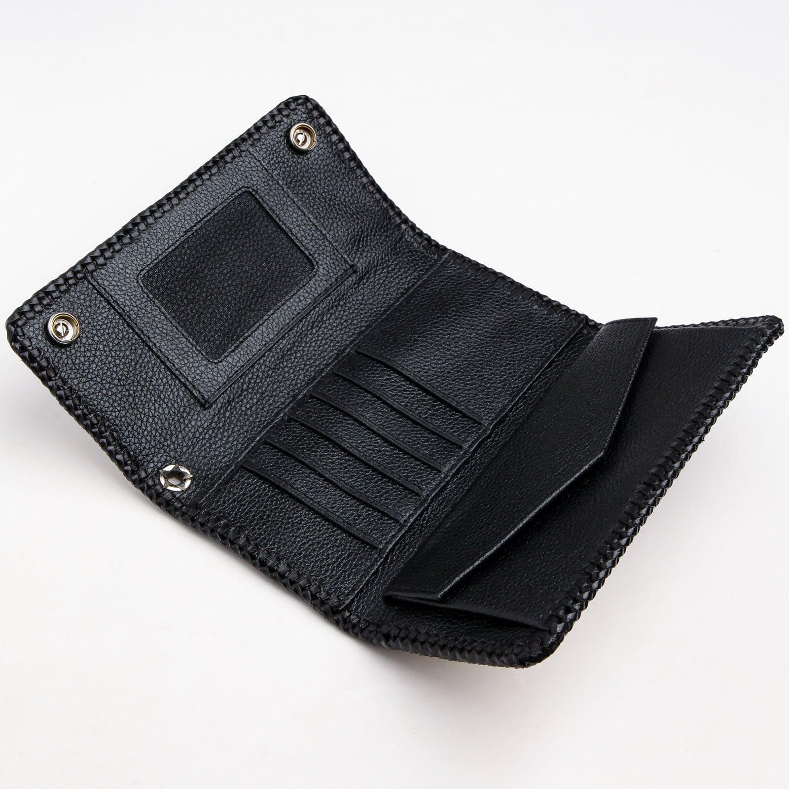 Black Stingray Gray Leather Long Gothic Biker Wallet for Men - Stylish RFID Blocking Chain Wallet for Motorcycle Riders & Bikers - Perfect for Everyday Use, Travel & Night Out