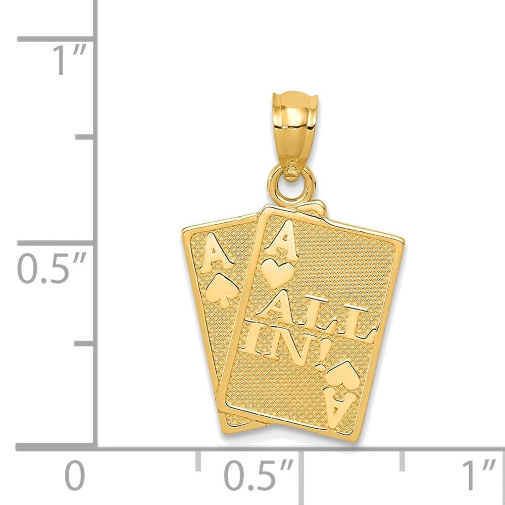 Bonyak 14K Yellow Gold Ace of Hearts & Spades Playing Card Pendant - Perfect for Poker Lovers & Casino-Themed Jewelry Gifts