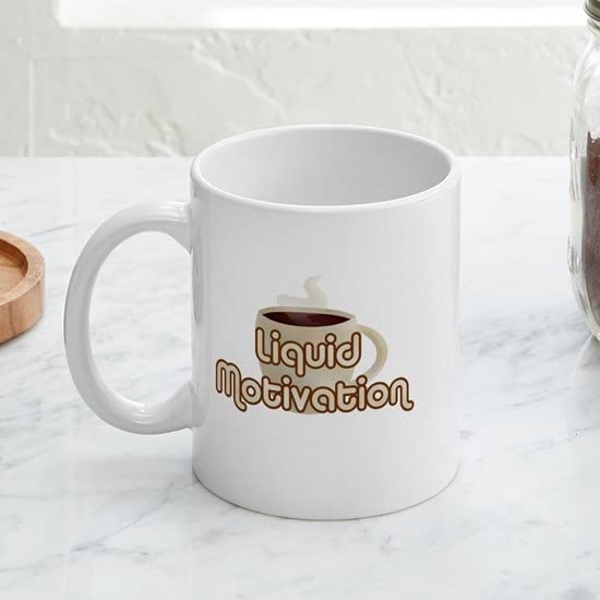 Liquid Motivation Coffee Love Mug - 11 oz (325 ml) Ceramic Coffee Cup for Office, Home & Gifts | Funny Coffee Lover Gift Idea