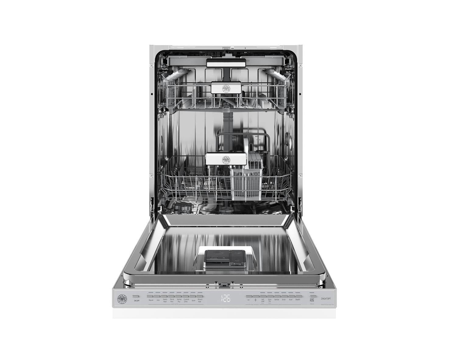 Bertazzoni DW24T3IPT 24 Inch Built-In Dishwasher - Panel Ready, 16 Place Settings, Ultra Quiet 39 dB, 8 Wash Cycles - Perfect for Open Kitchen Designs and Modern Homes