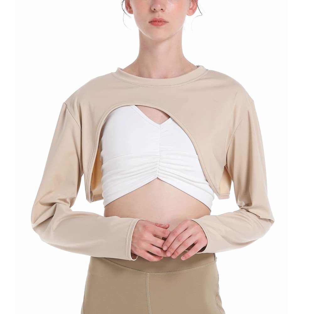Reversible Long Sleeve Crop Top Women - Open Front Wrap Yoga Shirt with Cutout Design - Breathable Sports Tee for Workout & Lounge - Perfect for Yoga, Gym & Casual Wear