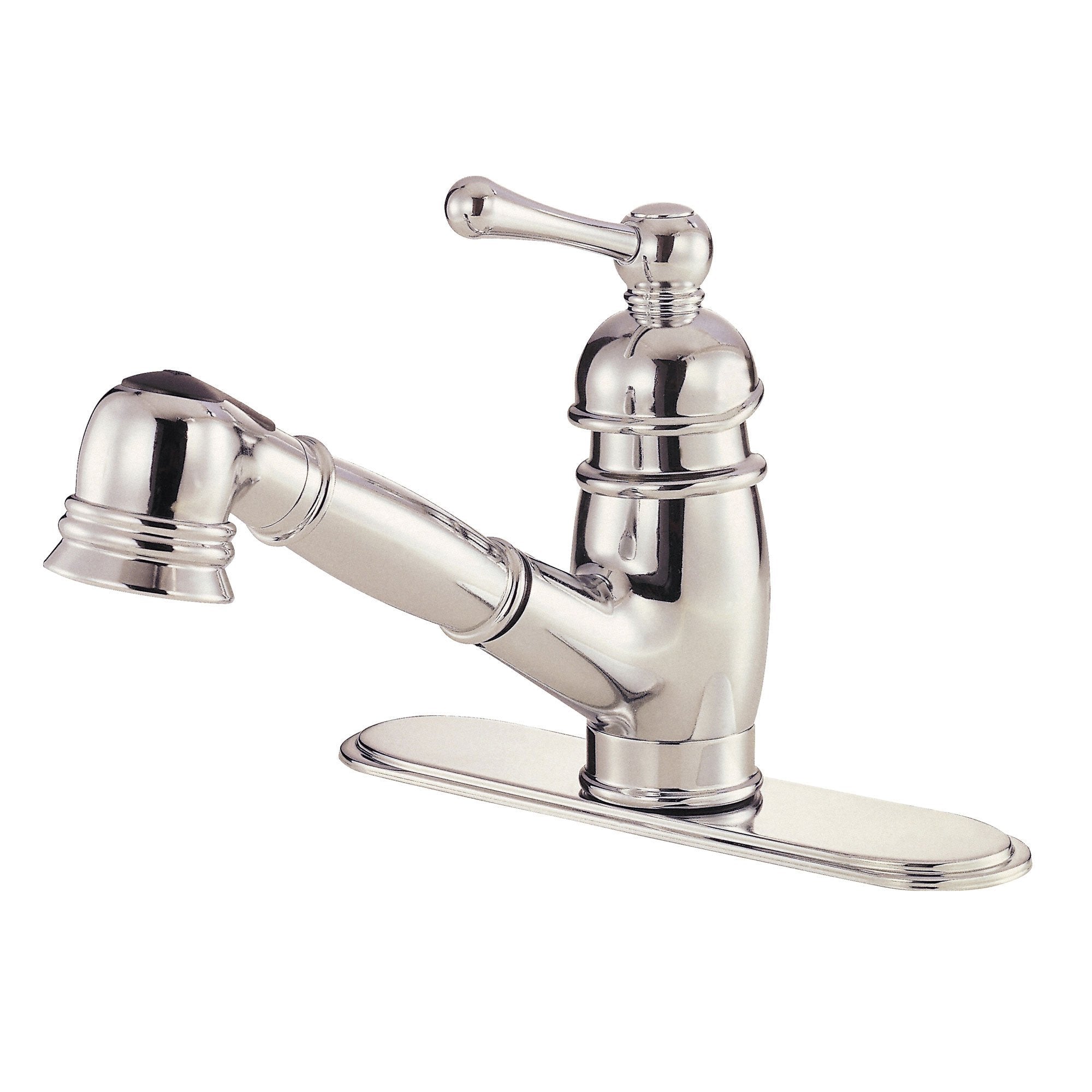 Danze Opulence Polished Nickel Single Handle Pull-Out Kitchen Faucet with High Arc Spout - Perfect for Modern Farmhouse & Contemporary Kitchen Sinks
