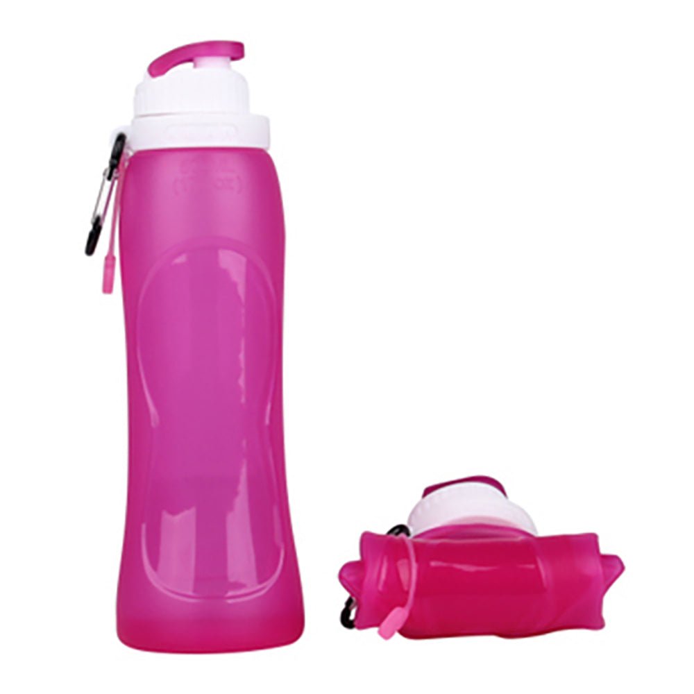 Collapsible Silicone Water Bottle - BPA Free, Leak Proof, Portable Travel Bottle for Hiking, Gym, Camping & Outdoor Activities