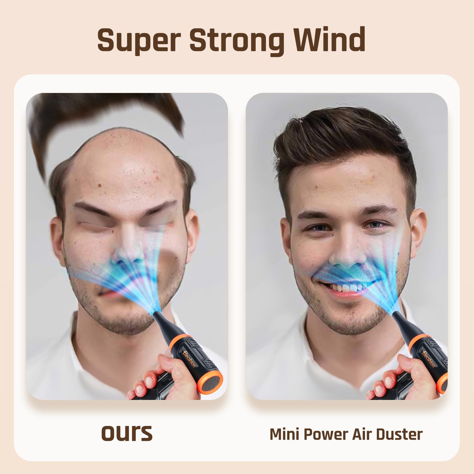 Electric Air Duster for Electronics - 50 MPH High Speed Compressed Air Blower, 110000 RPM Keyboard Cleaner for PC, Computer, Laptop, Home & Office | Powerful Dust Removal Tool for Keyboards, Electronics, Hard-to-Reach Areas | Ideal for Computer Maintenance, Office Cleaning & Household Dusting