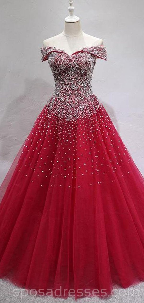 Elegant Off Shoulder Dark Red Long Evening Prom Dress for Women - Perfect for Formal Parties, Homecoming & Special Occasions