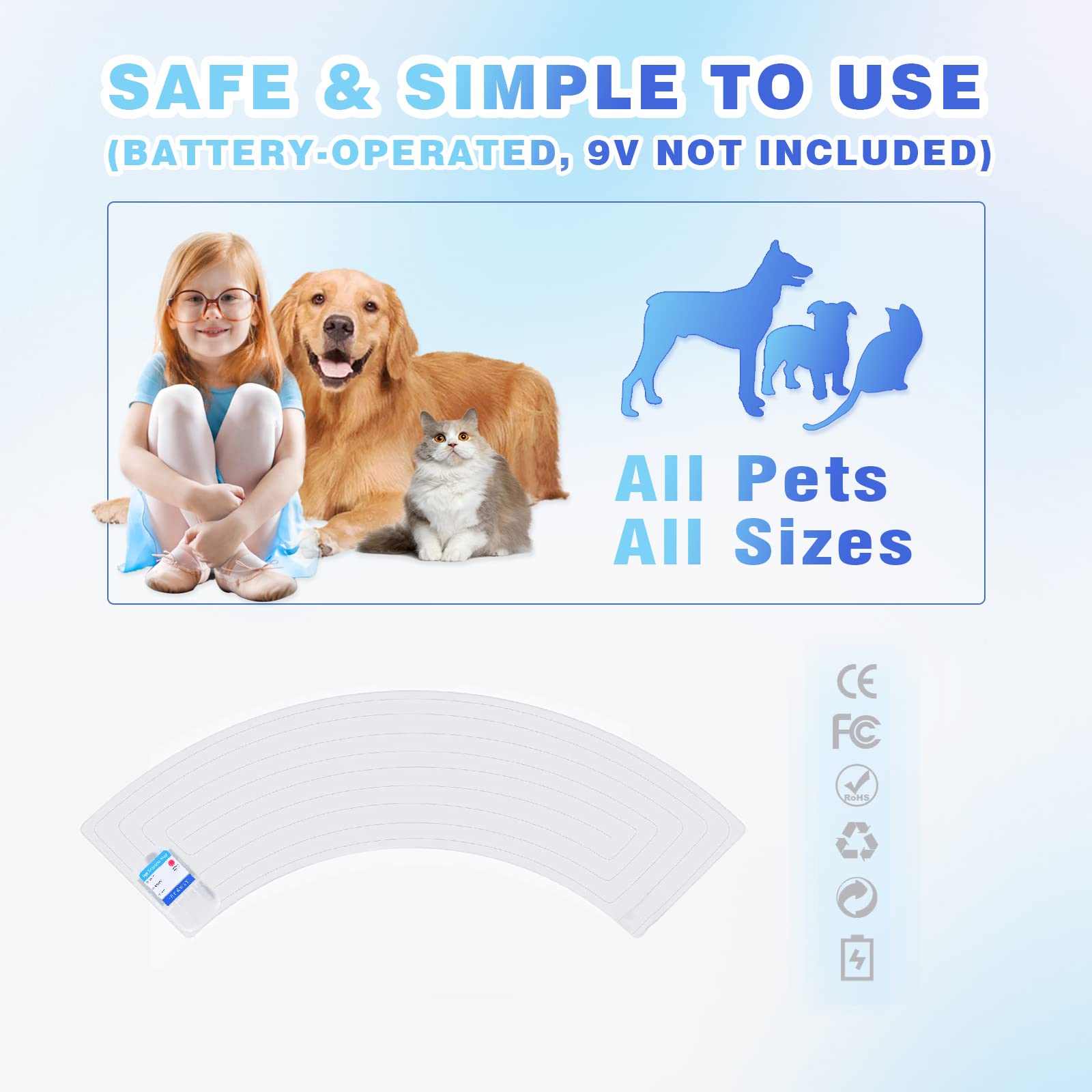 SEERWAY Electric Pet Training Mat - Shock Pad for Dogs & Cats, Indoor Pet Deterrent Mat with 3 Training Modes (50
