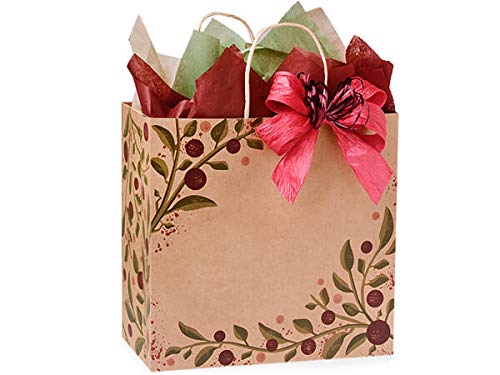 Eco-Friendly Recycled Tuscan Harvest Gift Bags - Bulk Kraft Paper Bags 13x7x13 Inches (Pack of 250) - Perfect for Wine Bottles, Party Favors, Wedding Gifts & Holiday Packaging